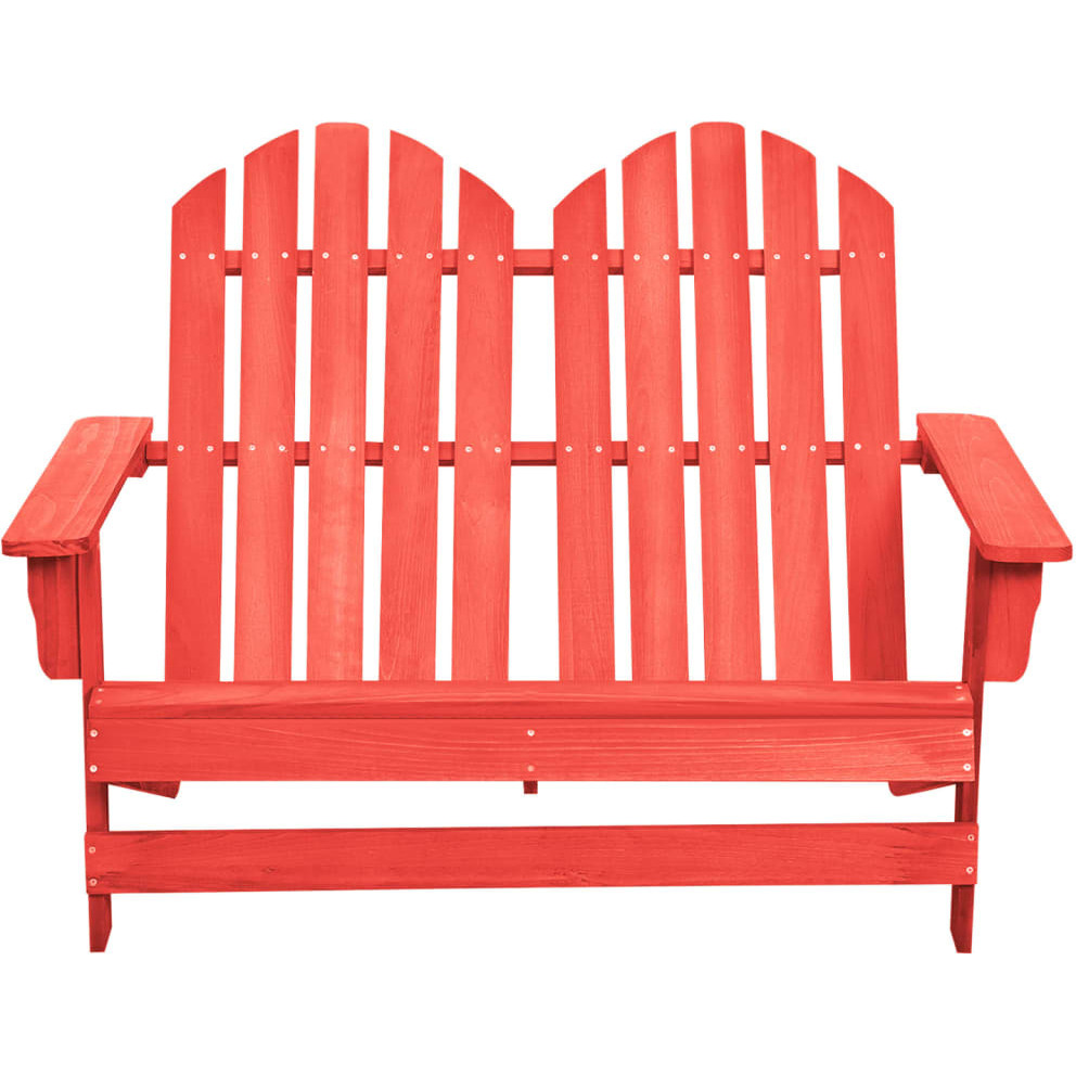 Vidaxl 2-Seater Patio Adirondack Chair Solid Wood Fir Red