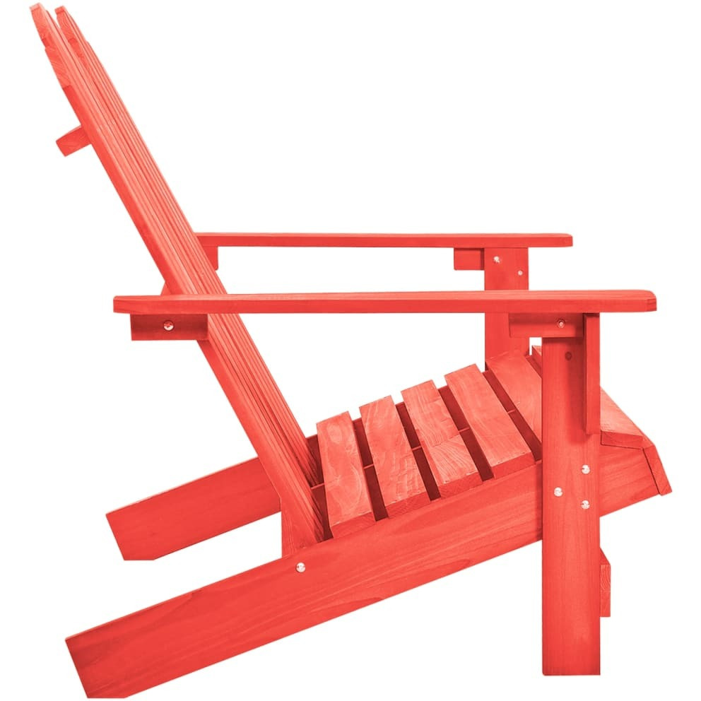 Vidaxl 2-Seater Patio Adirondack Chair Solid Wood Fir Red