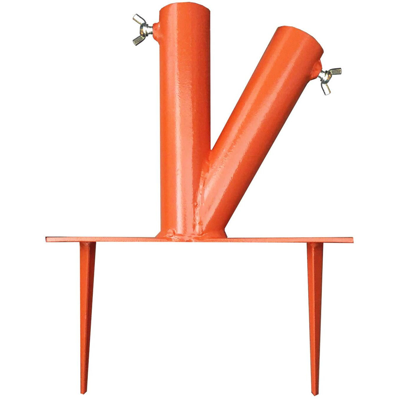 Hi-Flame Outdoor Lawn Umbrella Stand Steel Parasol Holder With 2 Positions For Park, Patio, Beach, Orange