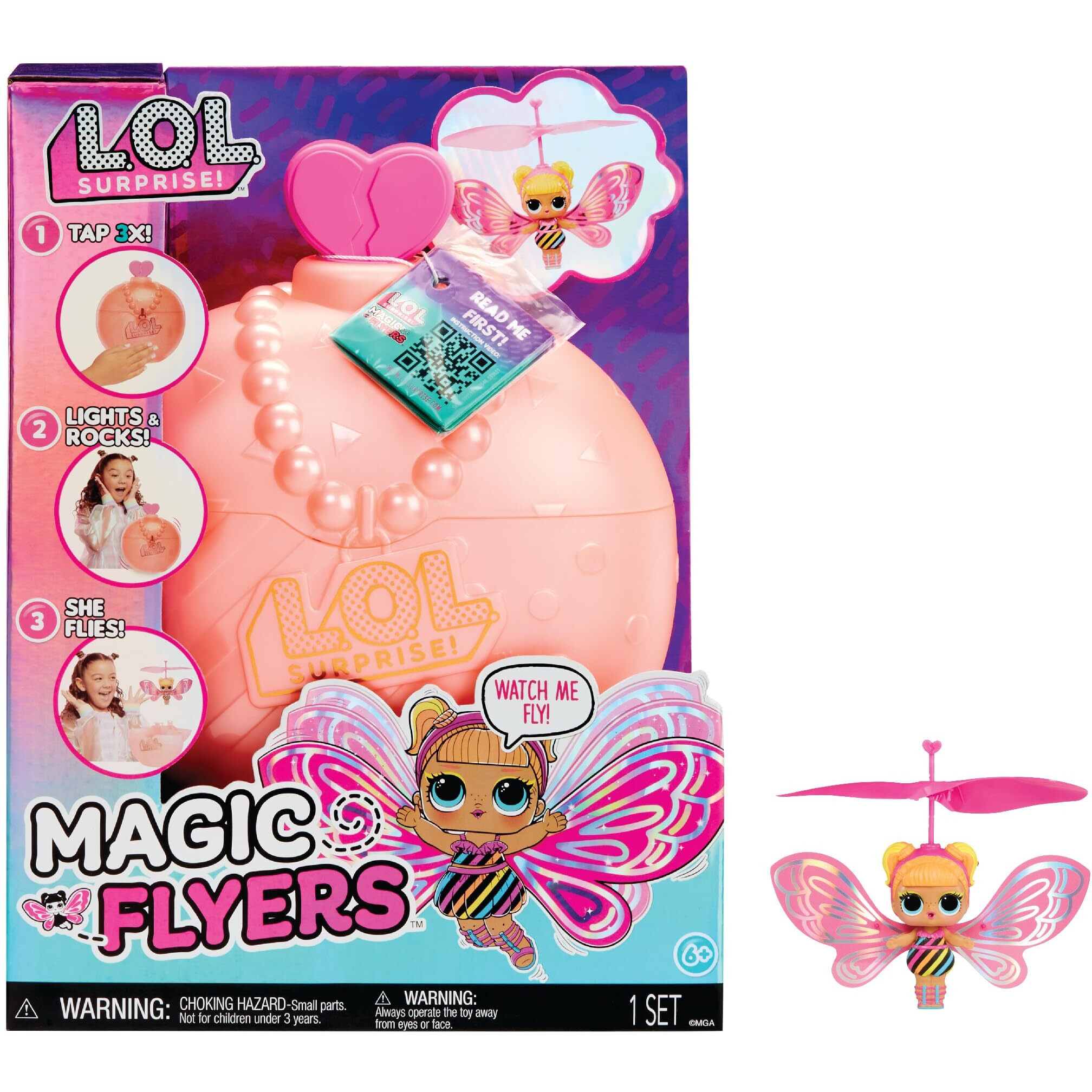 L.O.L. Surprise Magic Flyers Flutter Star- Hand Guided Flying Doll, Collectible Doll, Touch Bottle Unboxing, Great Gift For Girls Age 6+