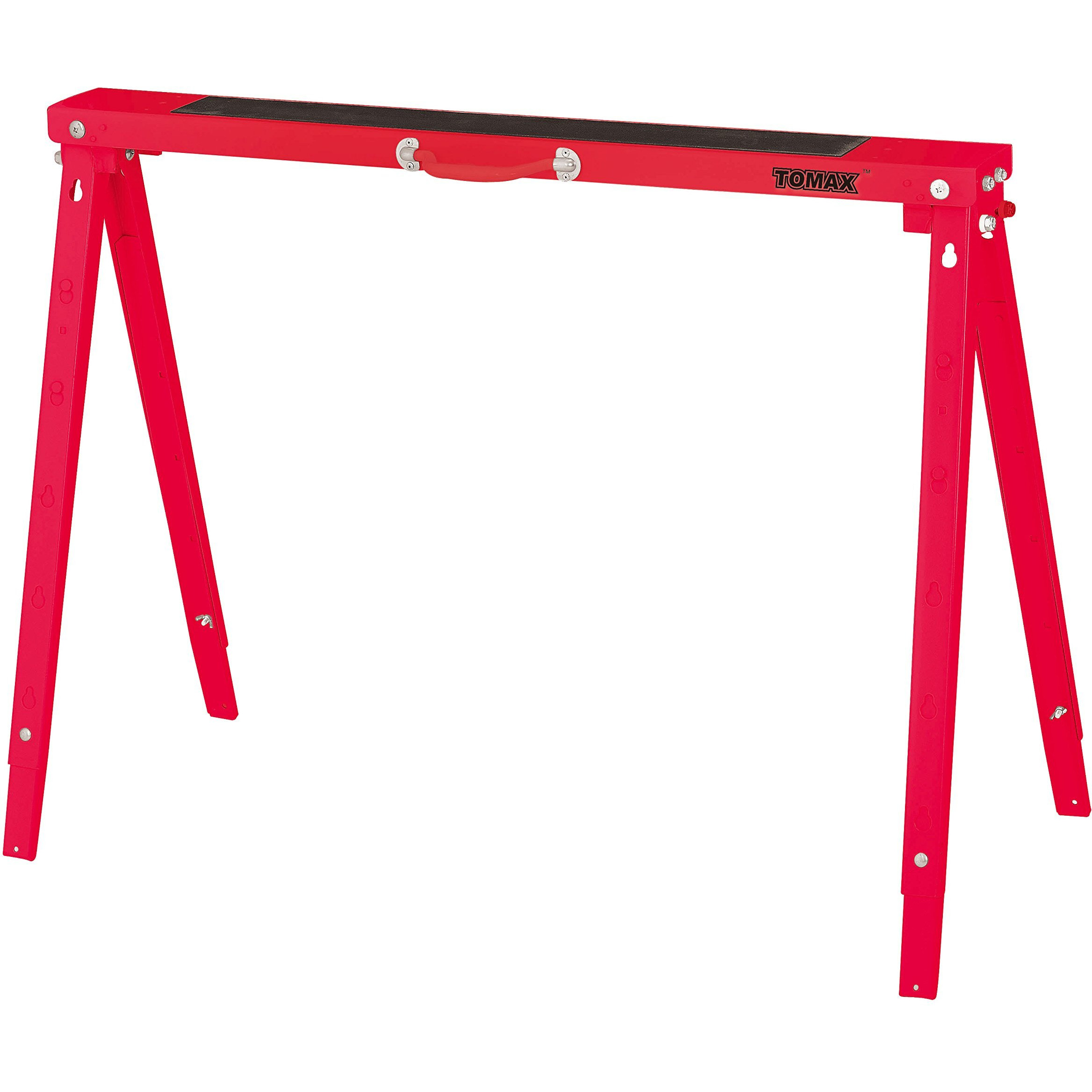 Tomax Folding Sawhorse Height Adjustable 440Lb Weight Capacity Single Pack