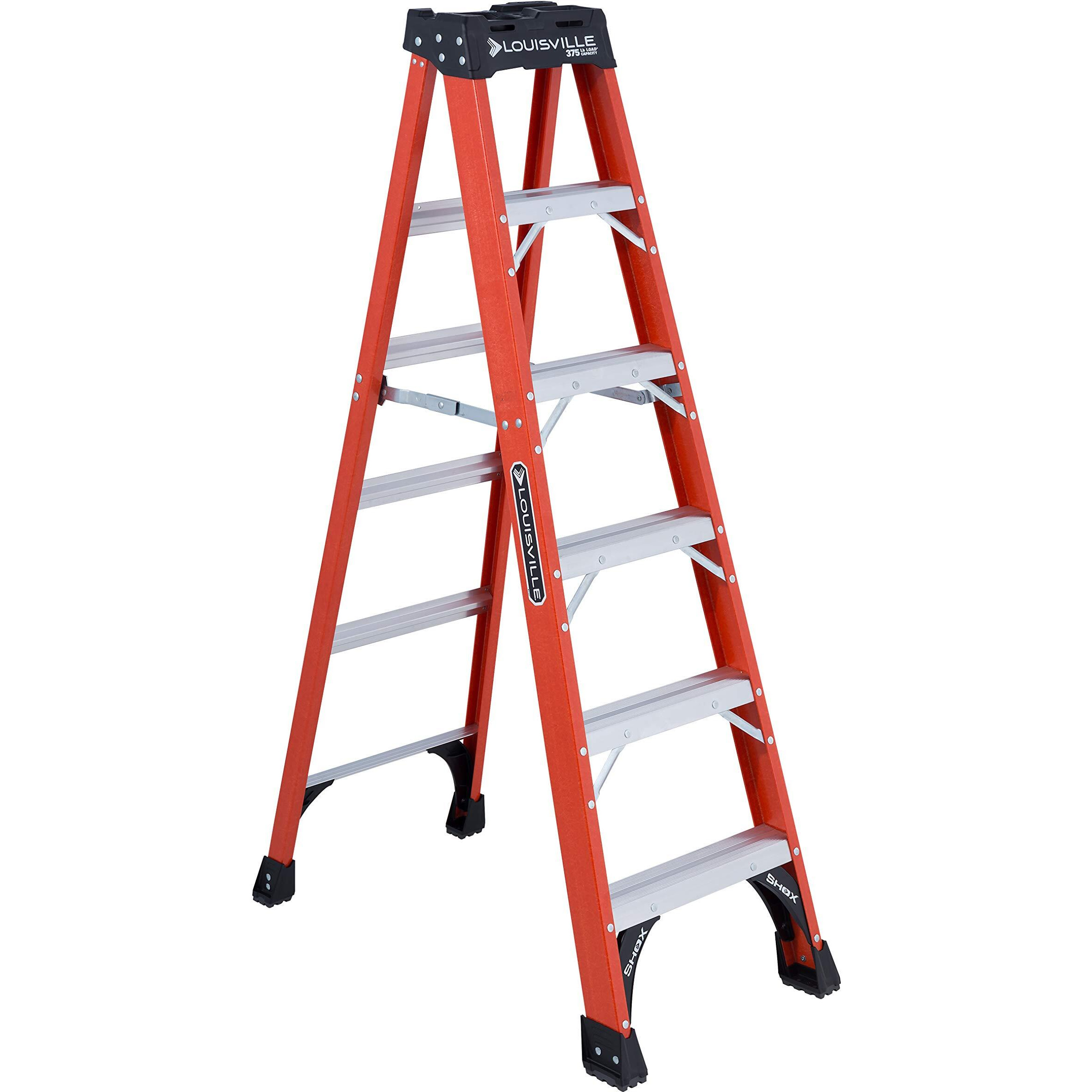 Louisville Ladder 6-Foot Fiberglass Step Ladder, 375-Pound Capacity, Fs1406Hd