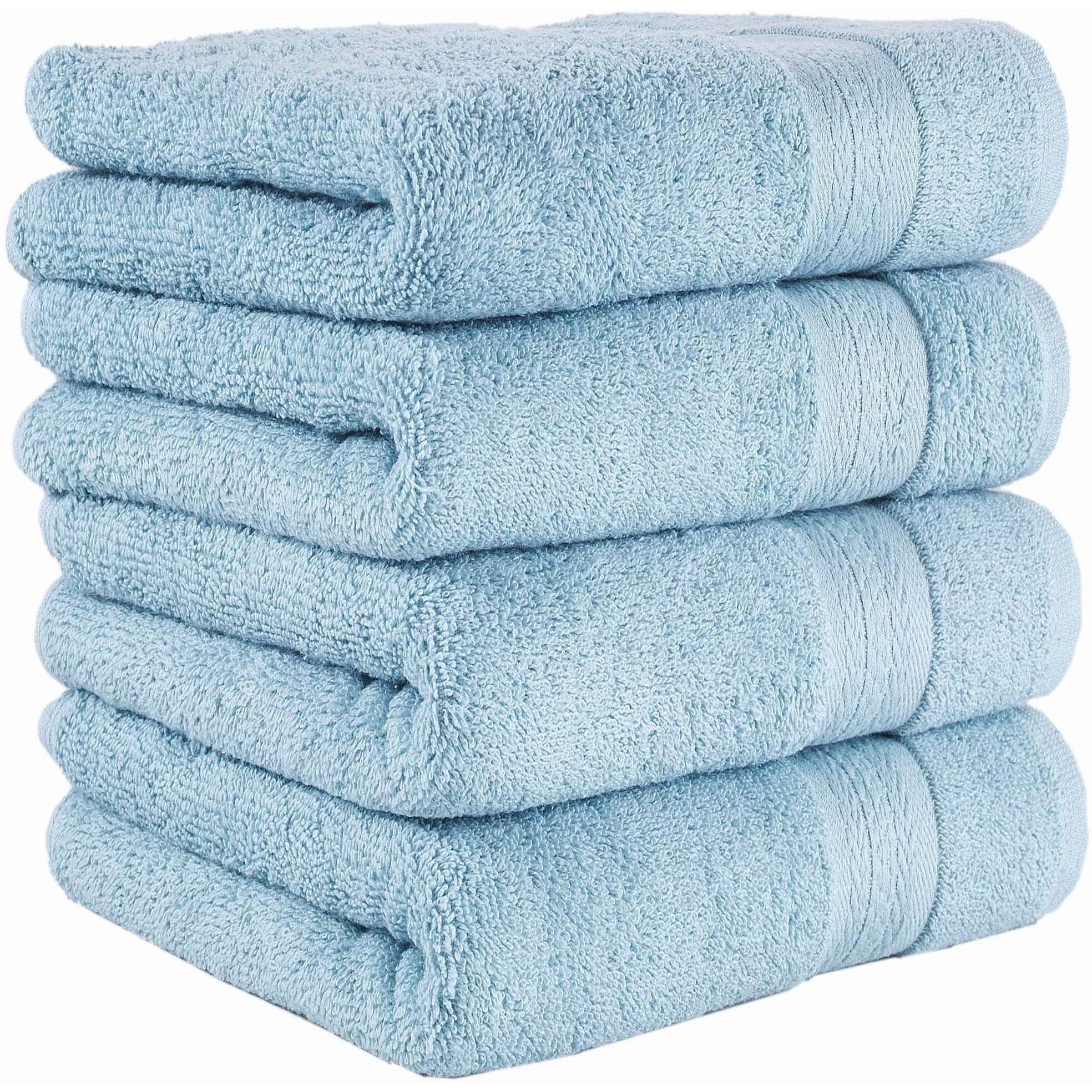 Regal Ruby Quick-Dry 4 Pieces Blue Hand Towel -Bath Linen Set - Highly Absorbent 100% Turkish Cotton -Hand Towel For Bathroom Guests Pool Gym Camp Travel College Dorm Shower