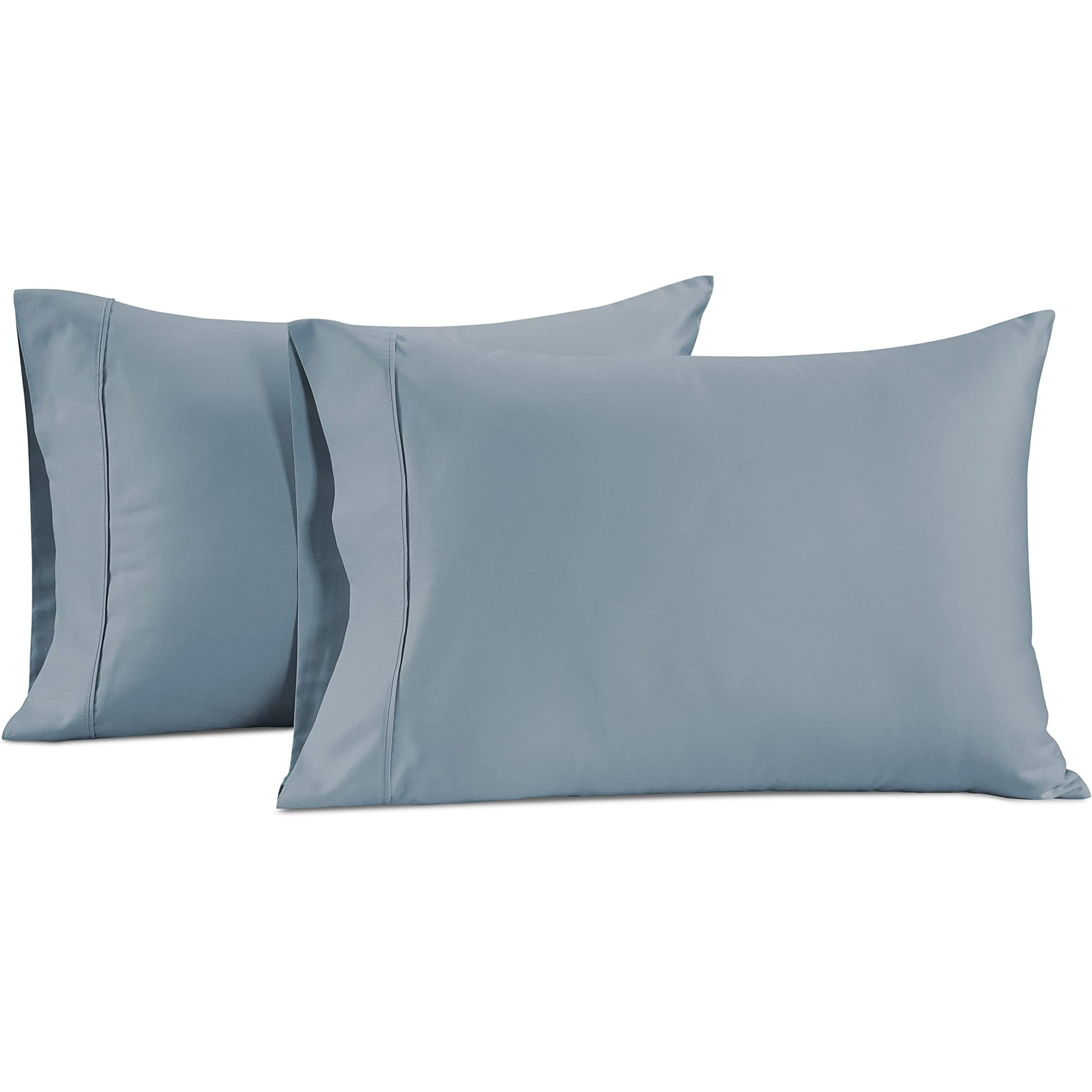 Lane Linen 100% Cotton Pillow Cases King Size Set Of 2, 600 Thread Count Satin Soft King Pillowcase With Envelope Closure, Cooling & Breathable - Easy Fit- King Size Pillow Covers (20"" X 40"") - Blue