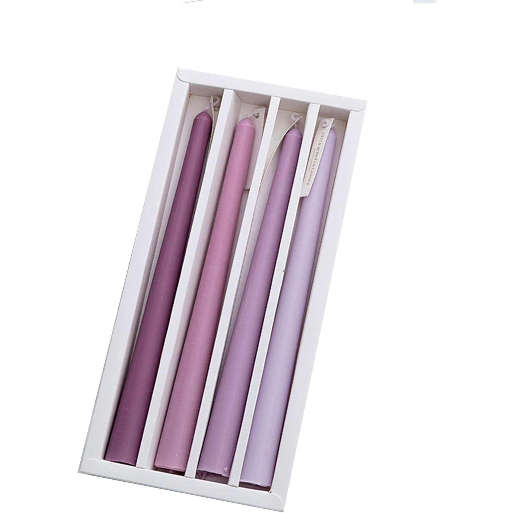 10 Inch Gradient Color Scented Taper Candles Smokeless Candle Long Candles Wax Colored Taper Candles For Decor Wedding,Festival And Special Occasions,Set Of 4(Purple)