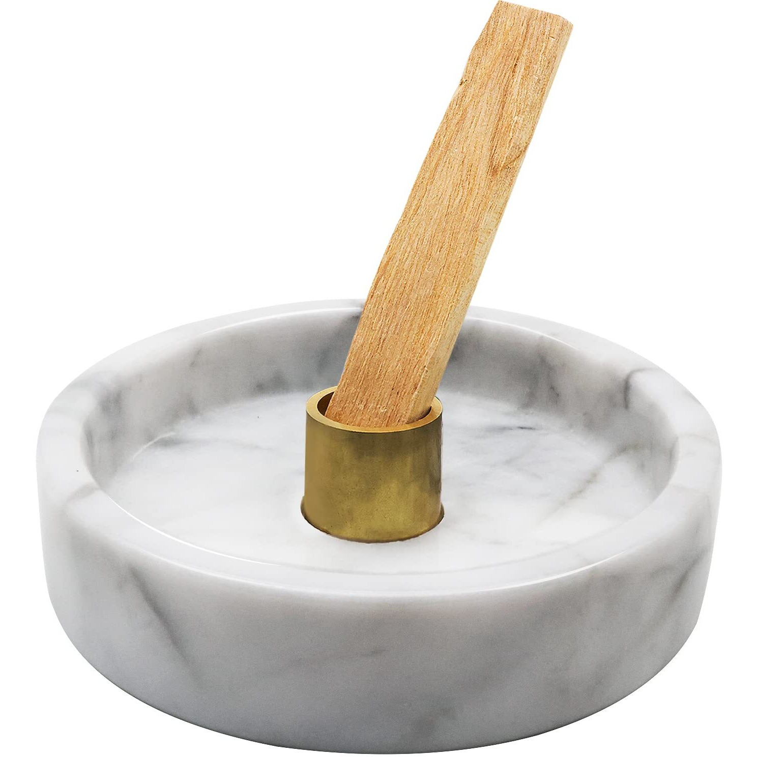 Natural Marble Palo Santo Holder,Incense Burner For Palo Santo Sticks, Handmade Stick Incense Holder Ideal For Smudging, Incense Burning, Decoration.Easily Grab All Incense Ash (Gray)