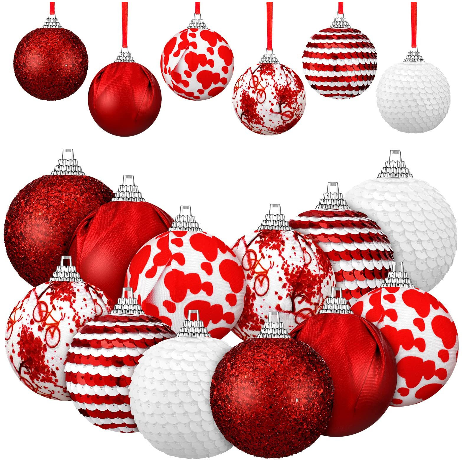 16 Pieces Valentine's Day Tree Ornaments Valentine Ornament Hanging Ornaments For Tree Valentine's Day Decoration Valentine Decorative Supplies For Party (Beauty Style, 12 Pieces)