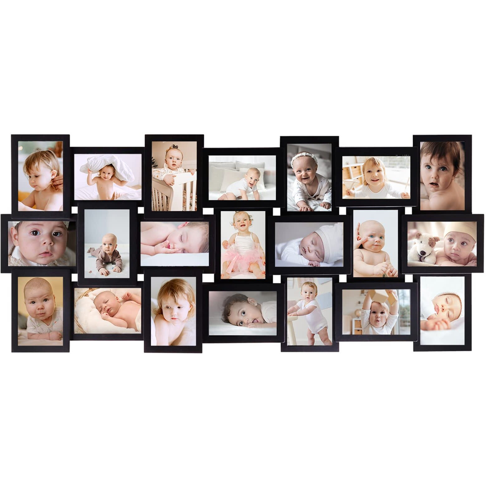 Hello Laura Picture Frames Collage Wall Decor - 21 Picture Collage Frames For 4X6 Photos Display Wall Hanging Gallery Frame Set Photo Collage Frame For Home Living Room - Black