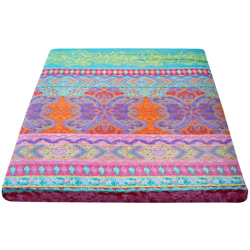 Maxyoyo Mattress Cover For Traditional Japanese Futon Mattress, Futon Floor Mattress Cover With Zipper, Super Soft And Machine Washable, Bohemian, Twin