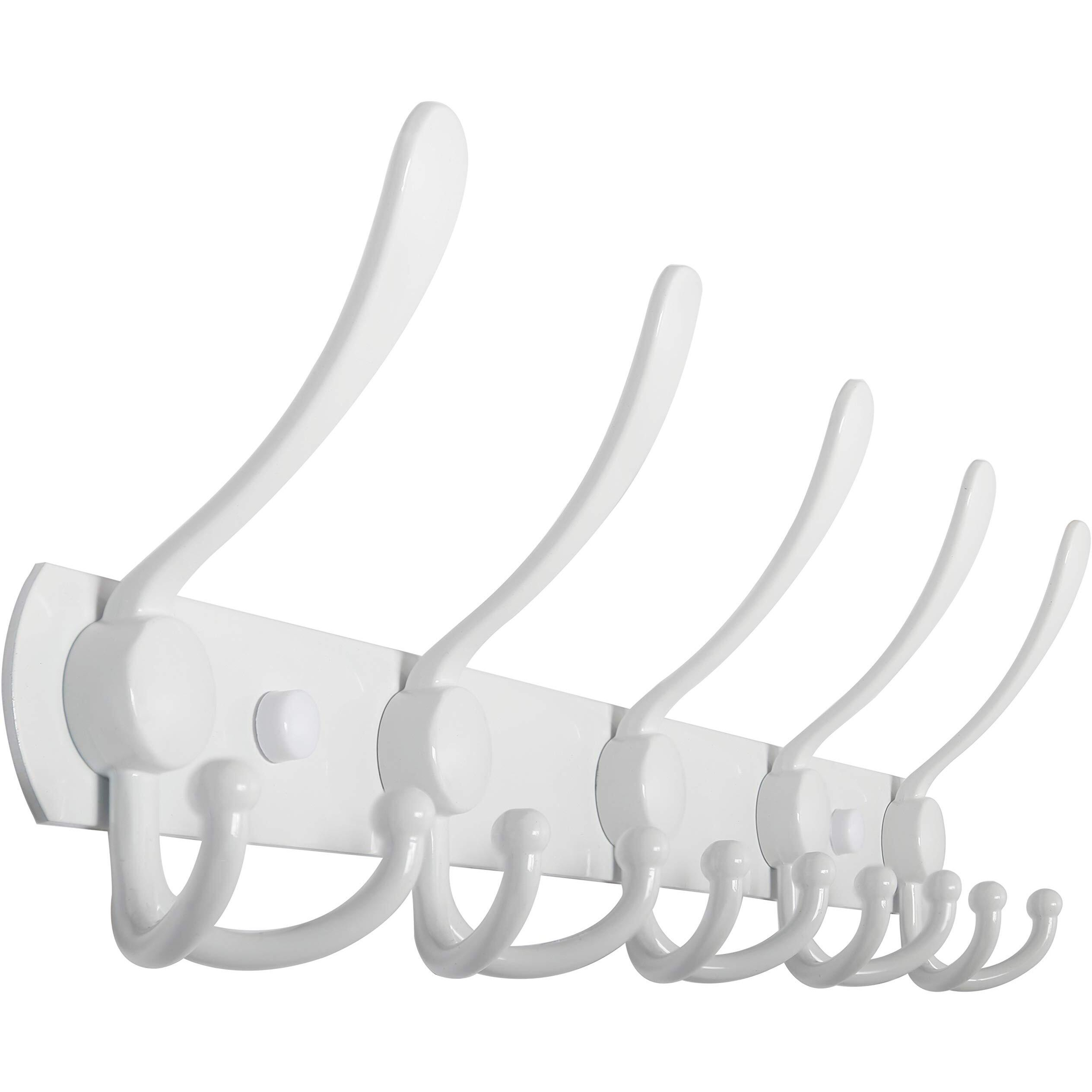 Webi Coat Rack Wall Mounted White Coat Hooks Wall Mounted,Coat Hanger Wall,Hook Rack,Wall Coat Rack With Hooks For Hanging Coats,Hats,Jacket,Clothes