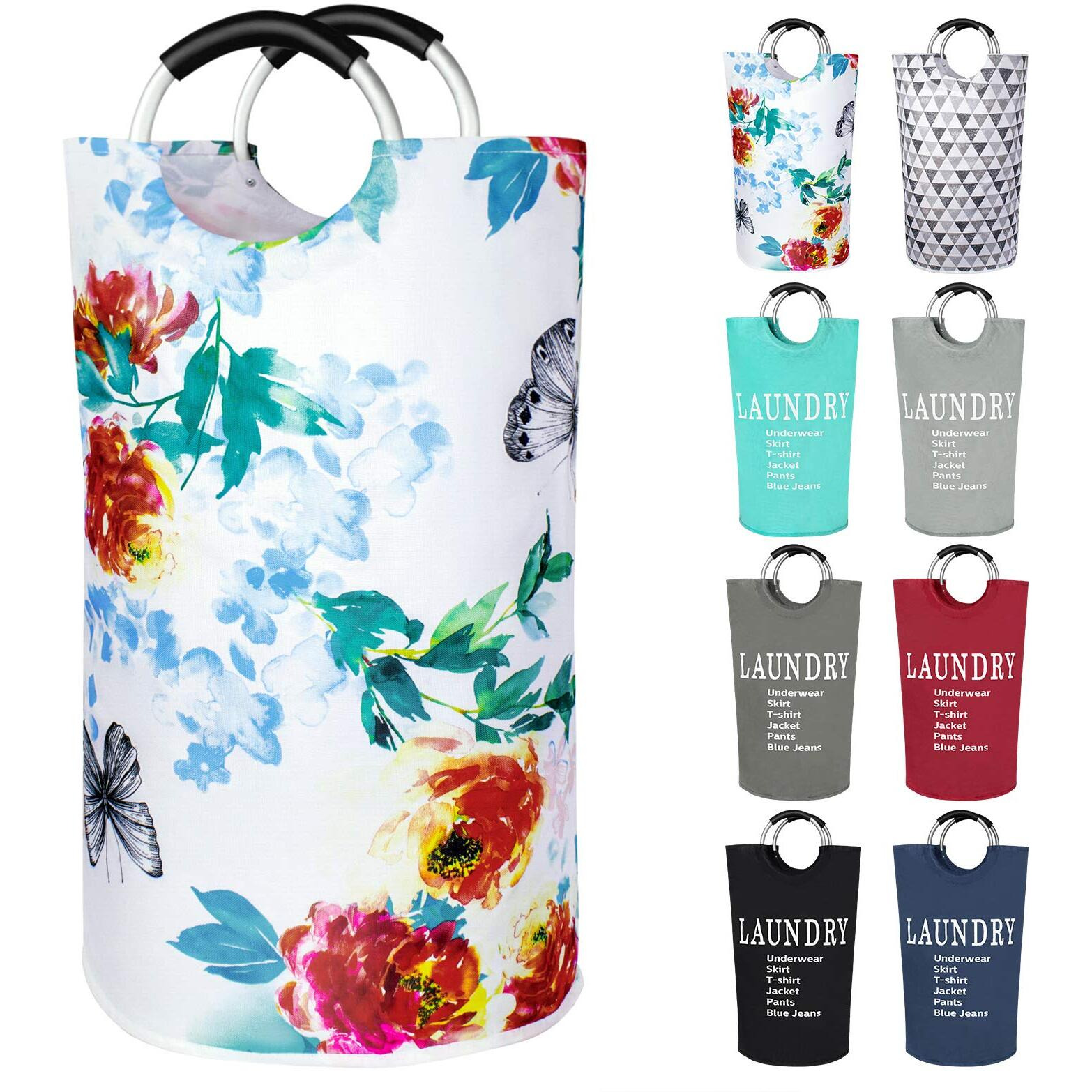 Dalykate Large Laundry Basket 82L Collapsible Oxford Fabric Laundry Hamper Foldable Clothes Laundry Bag With Handles Waterproof Washing Bin Portable Dirty Clothes Basket For College Dorm, Family