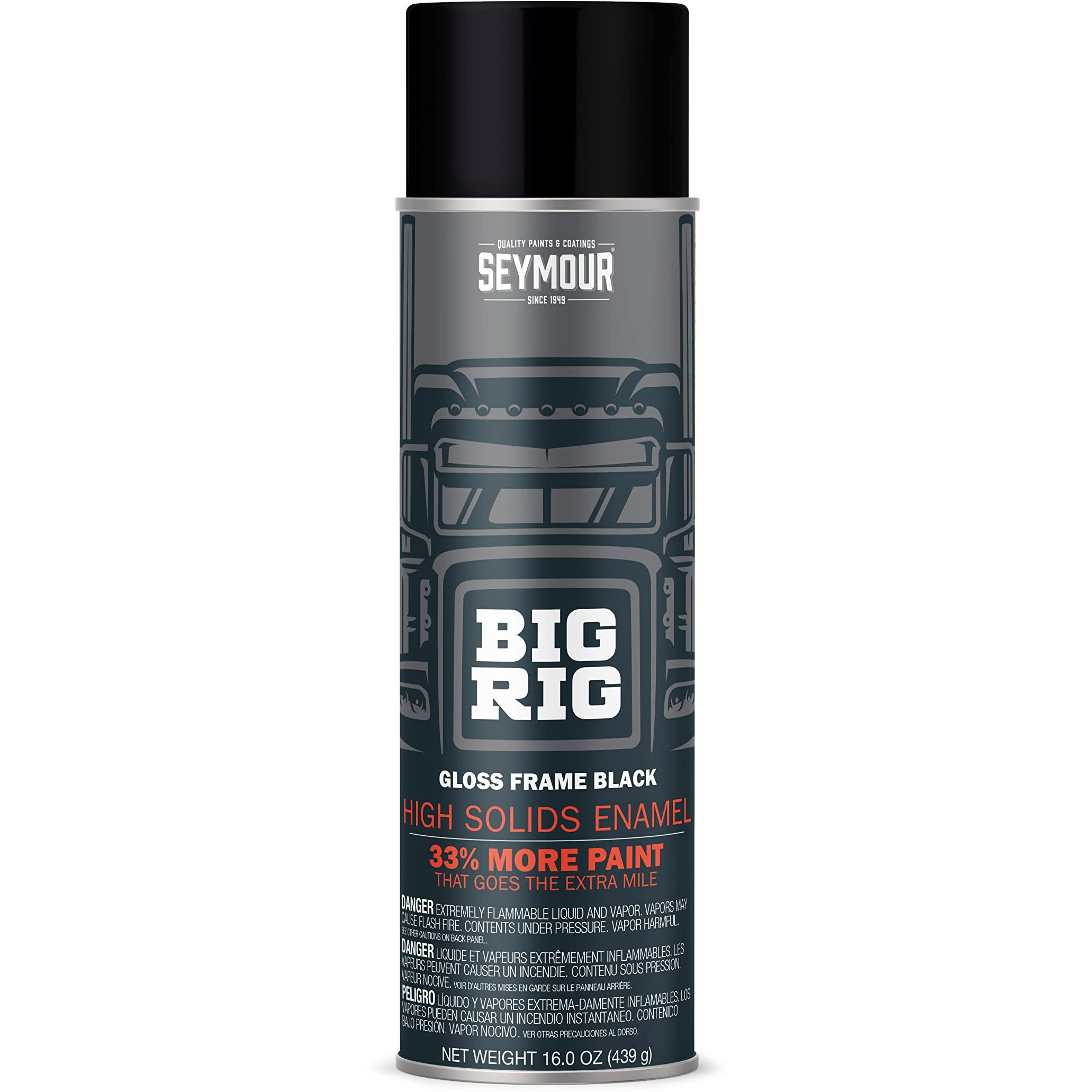 Seymour 20-1615 Big Rig Professional Coatings Spray Paint, Gloss Frame Black