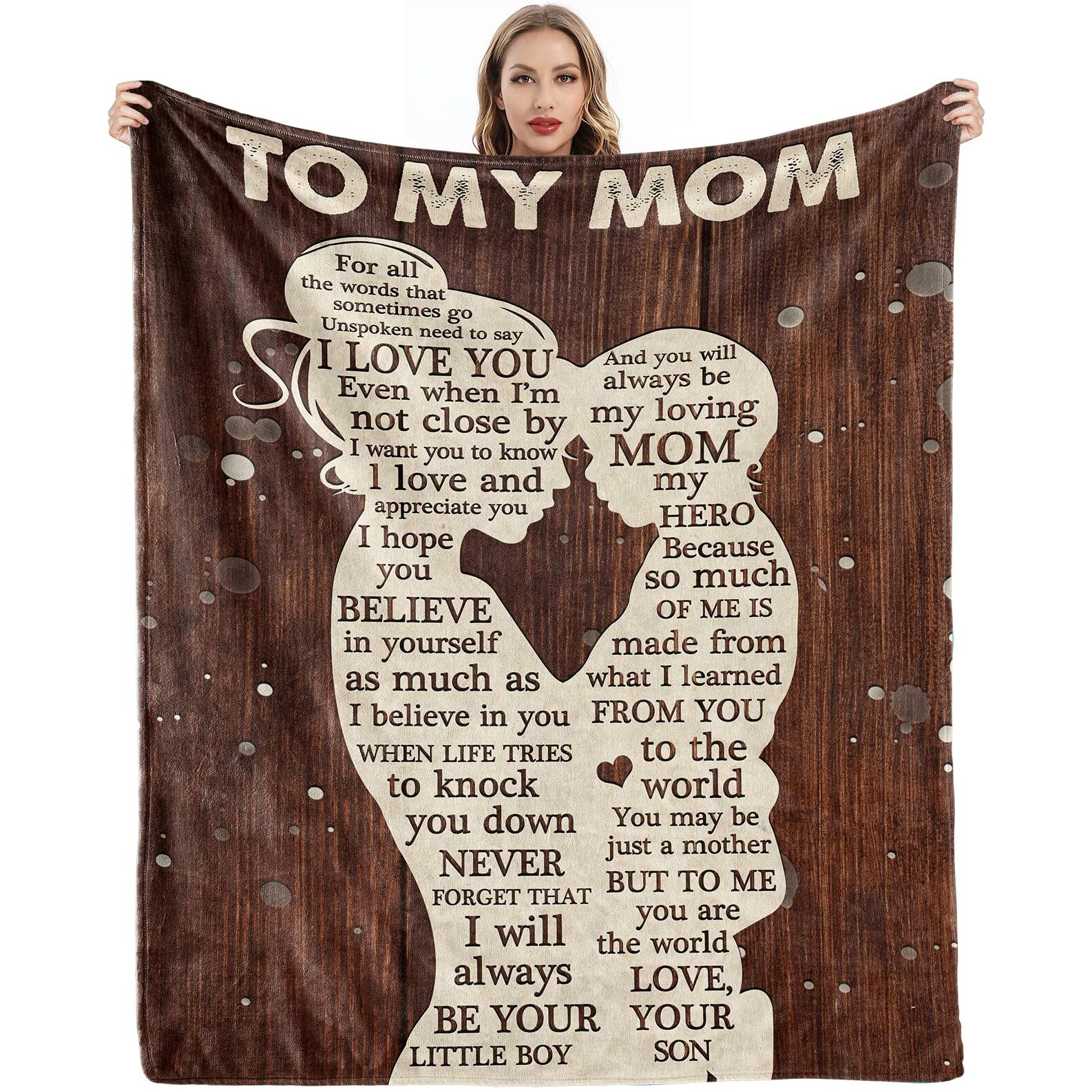Gifts For Mom, Mothers Day Birthday Gifts For Mom From Son, Mom Gifts, Blanket Presents For Mother's Day, Christmas, Birthday Gifts For Mom, Soft Cozy Flannel Throw Blanket 60X50 Inches