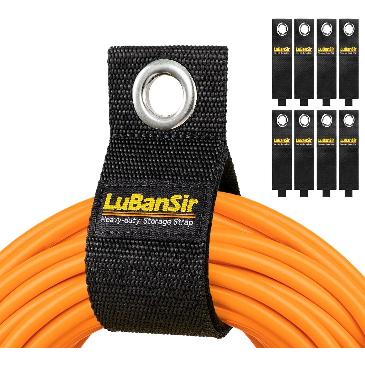 Lubansir 9 Pack Extension Cord Holder, X-Large Heavy Duty Storage Strap For Garage Organization And Storage