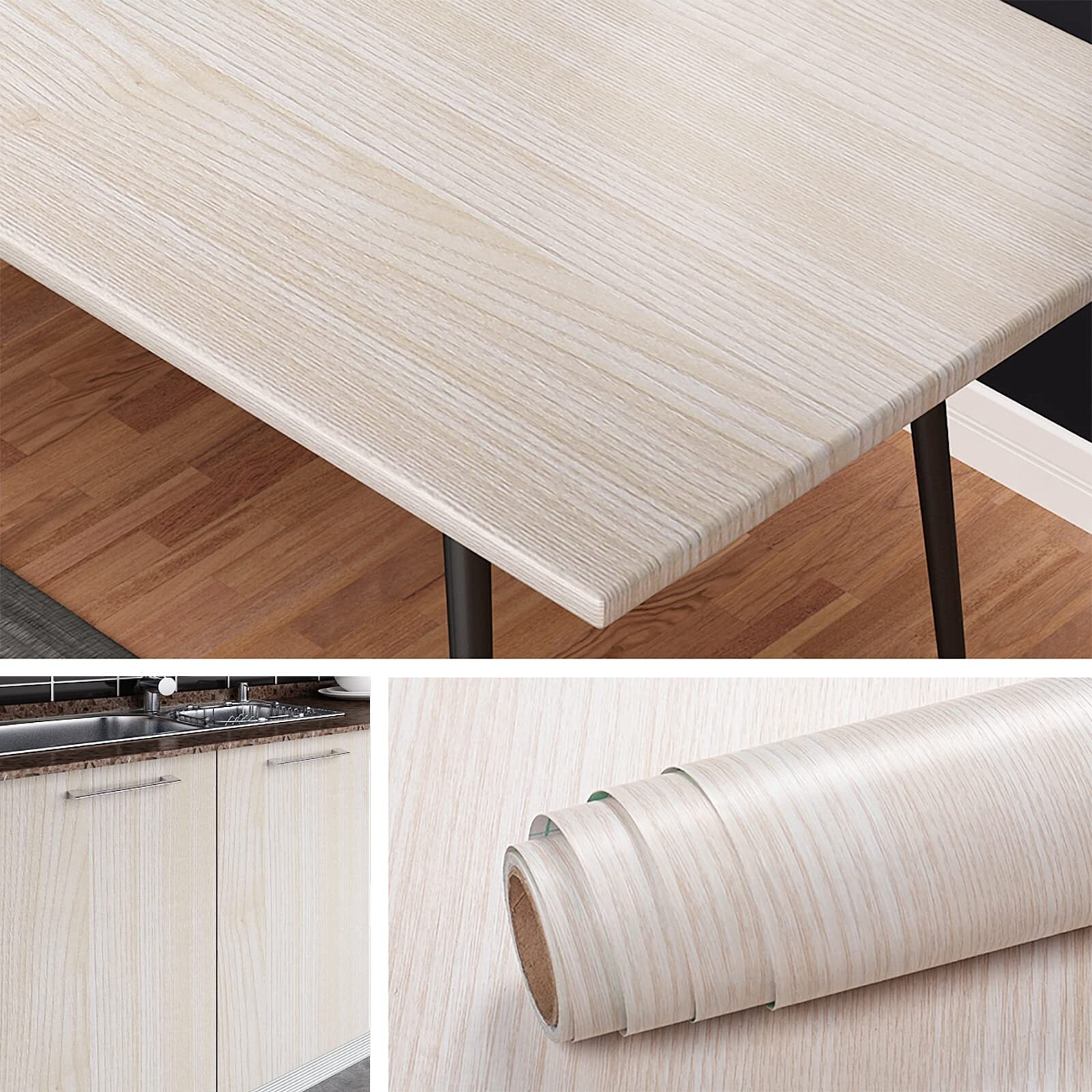 Livelynine Natural Wood Contact Paper 15.8X394 Light Wood Contact Paper For Cabinets Table Dresser Counter Top Covers Desk Covering Kitchen Cabinet Wallpaper Peel And Stick Shelf Drawer Liner