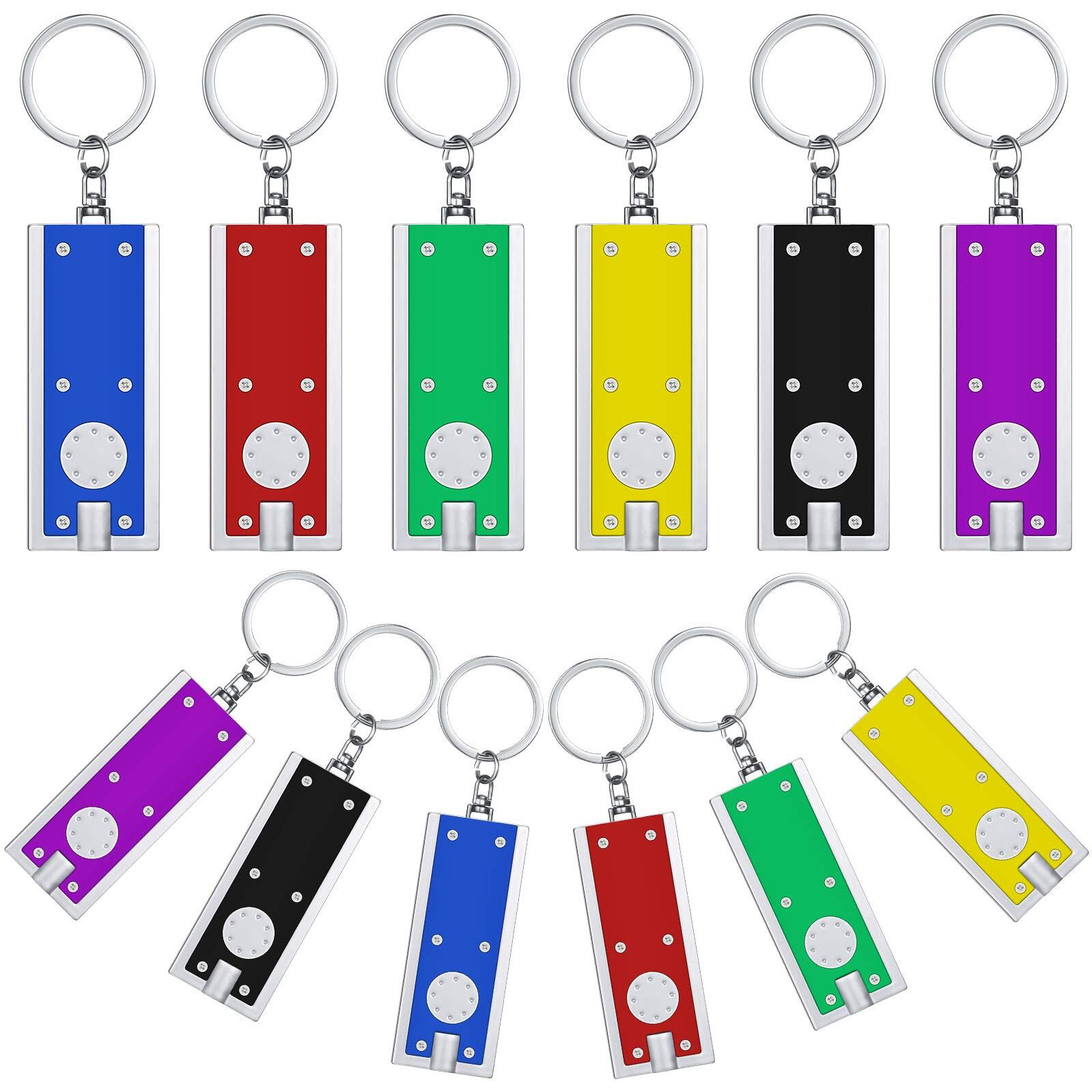 12 Pieces Mini Led Keychains Tiny Light Torch Flashlight Key Ring Dog Collar Light In Assorted Colors Portable Key Chain Flash Light For Camping Outdoor Equipment (Black)