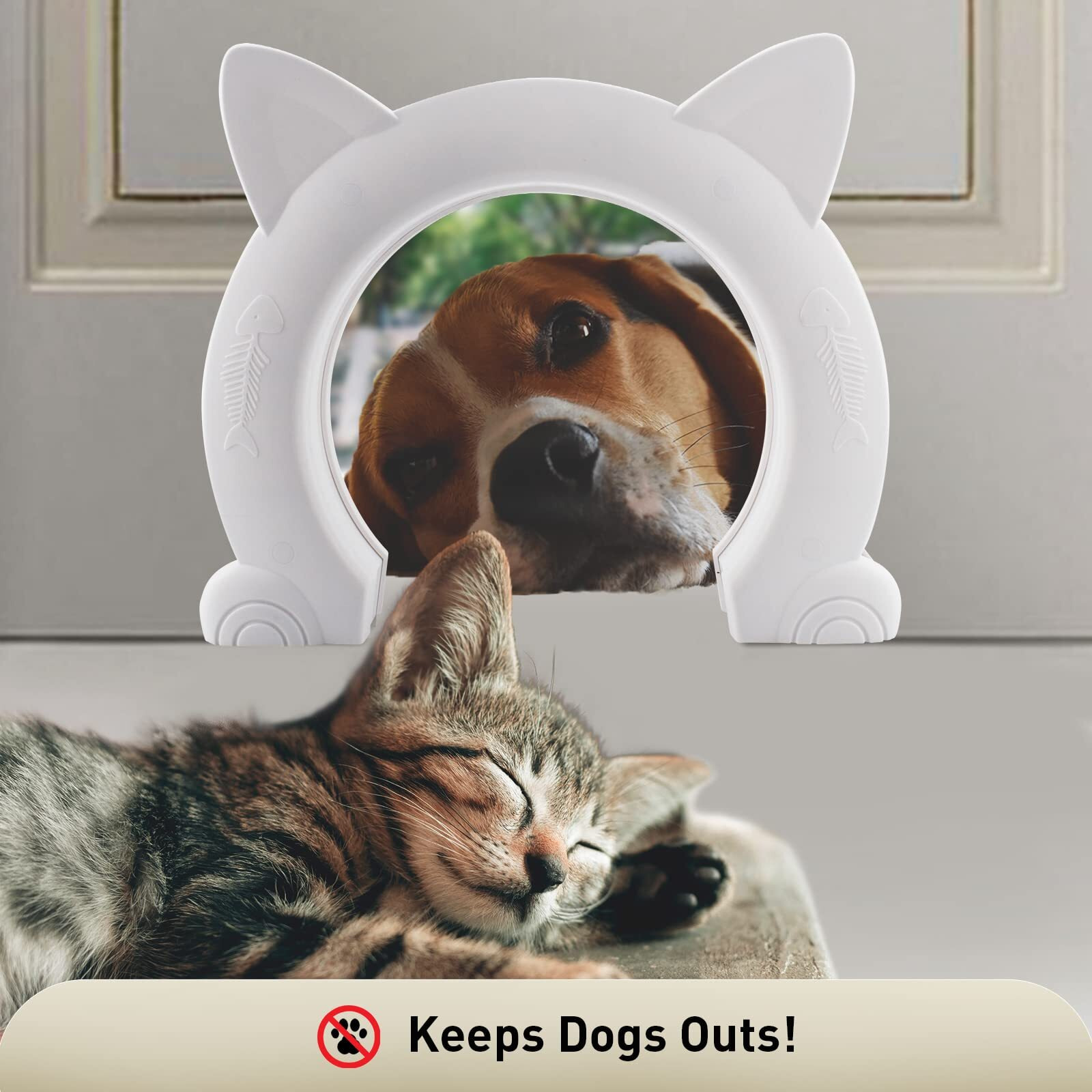 Cat Door,Wulikeke Interior Cat Door Pet Door For Cats Indoor Cat Door Fit Cats Up To 25 Lbs,With Screws Interior/Install Easily/Interior Cat Door Without Flap, Xl