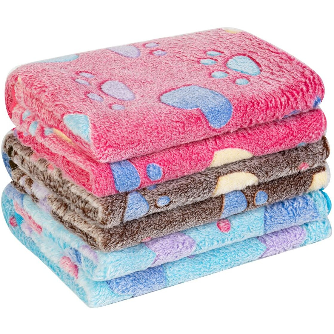 Pet Soft 1 Pack 3 Pet Blankets For Dogs - Fluffy Cats Dogs Blanket For Small Medium & Large Dog, Cute Print Pet Throw Puppy Blankets Fleece (Heart, 3L)