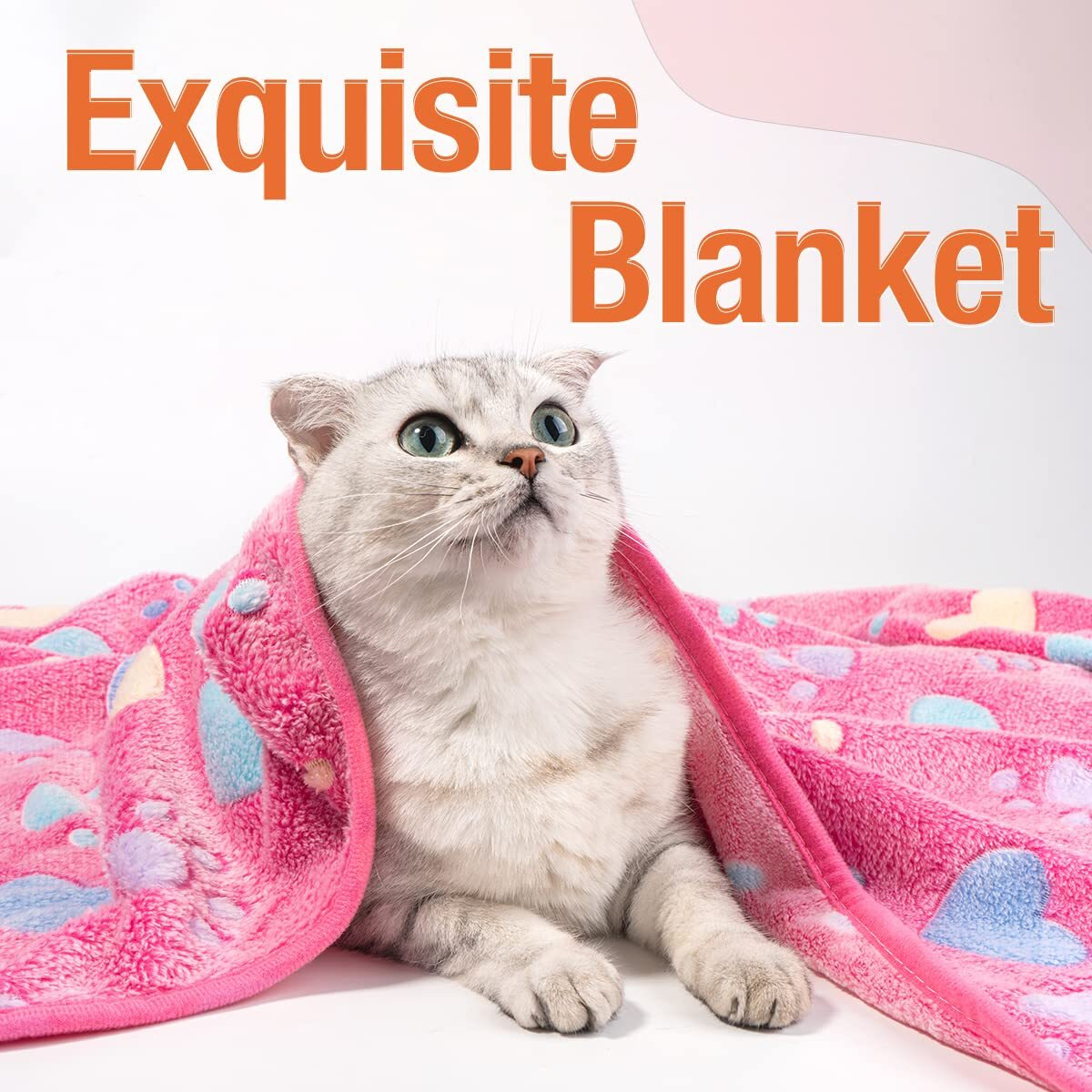 Pet Soft 1 Pack 3 Pet Blankets For Dogs - Fluffy Cats Dogs Blanket For Small Medium & Large Dog, Cute Print Pet Throw Puppy Blankets Fleece (Heart, 3L)