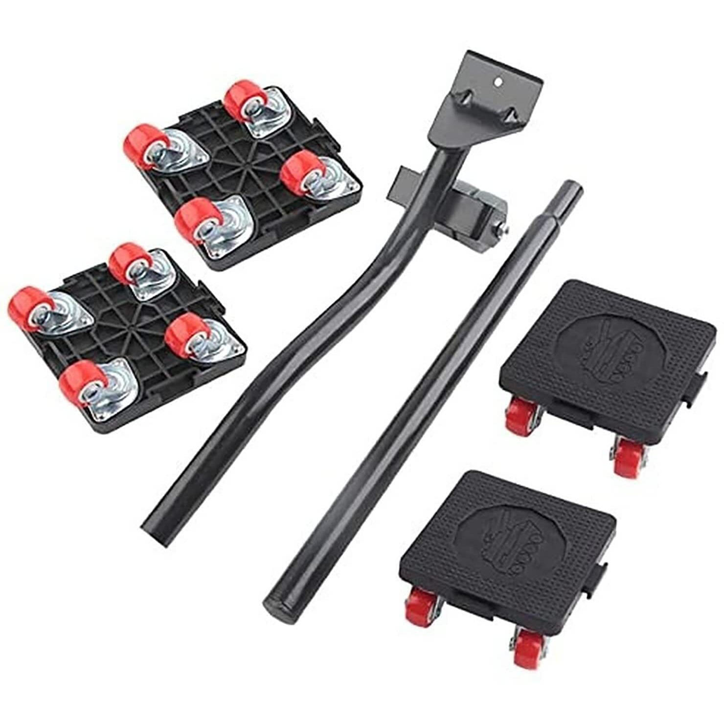 Heavy Duty Furniture Lifter With 4 Sliders And Crowbar,360Otation Wheels Furniture Mover Dolly 660 Lb Load Capacity For Moving Sofas,Cabinet And Refrigerators(6 Pcs/Set)