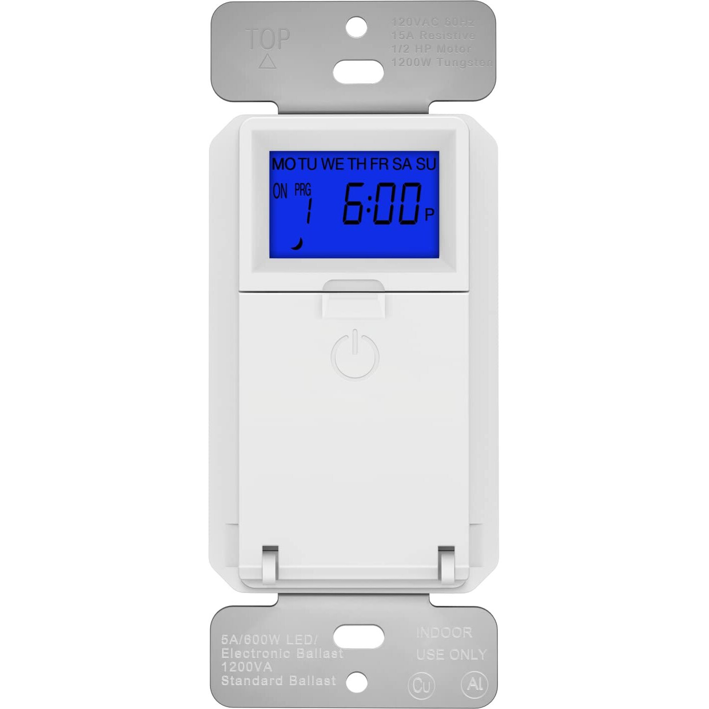 Topgreener Digital Astronomic Timer Switch, 7-Day Programmable Sunrise Sunset Timer For Lights, Fans, & Motors, Single-Pole Or 3-Way, Neutral Wire Required, Ul Listed, Tgt01-Hn-W, White