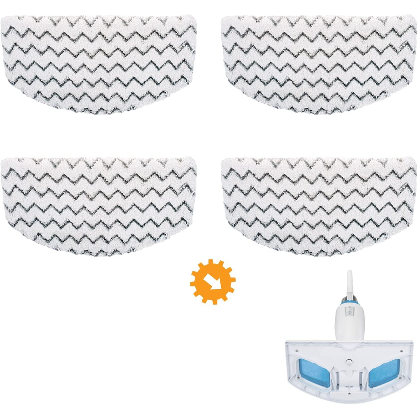 Bonus Life 4 Pack Microfibre Scrubby Pads For Bissell Powerfresh 1940 Steam Mop Pads Replacement