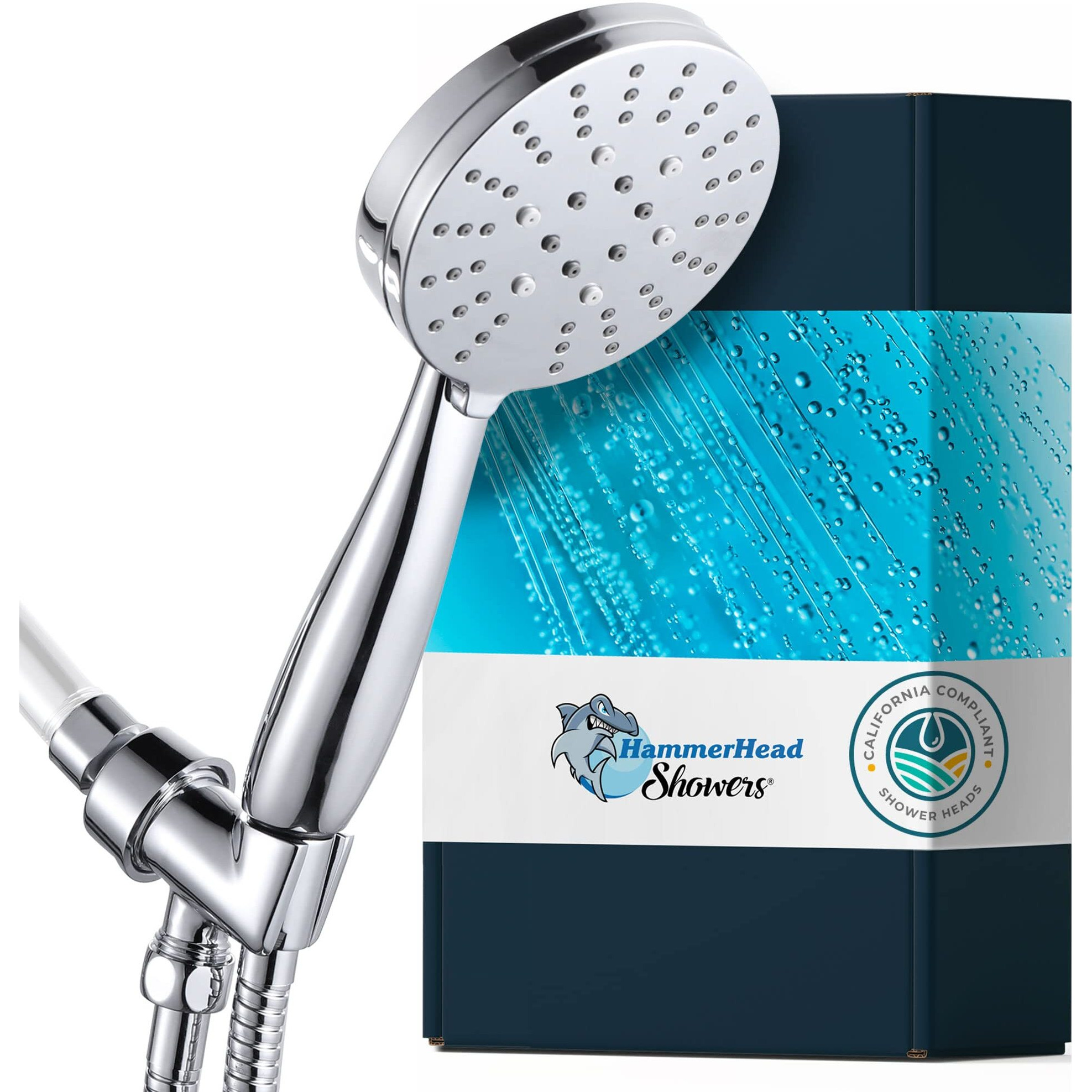 All Metal 3-Spray Hand Held Shower Head With Hose And Holder, Chrome  Select From Wide, Massage, And Mist Sprays  1.8 Gpm Low Flow Handheld Showerhead