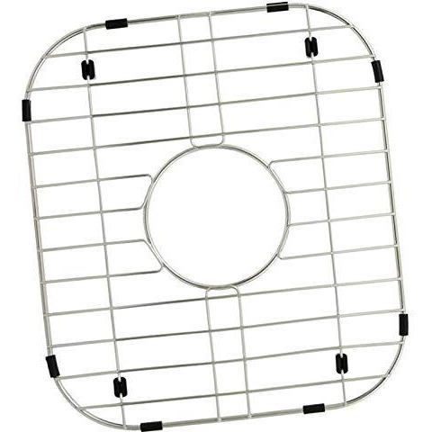 Monsinta Kitchen Sink Grid And Sink Protectors, Stainless Steel Sink Grids For Bottom Of Kitchen Sink, 12 5/8'' X 14 5/16'' With Center Drain For Double Sink Bowl