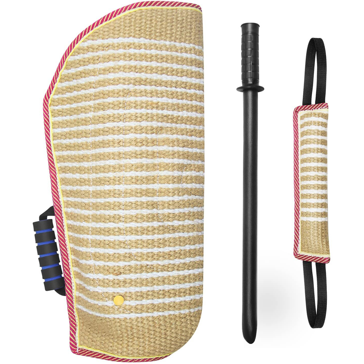 Professional Dog Bite Training Set 3 In 1 Dog Bite Sleeve Arm + Whip Agitation Stick For Dogs Training Protection For Biting + Dog Bite Pillow Tug Toy, Interactive K9 Pitbull German Shepherd Puppy