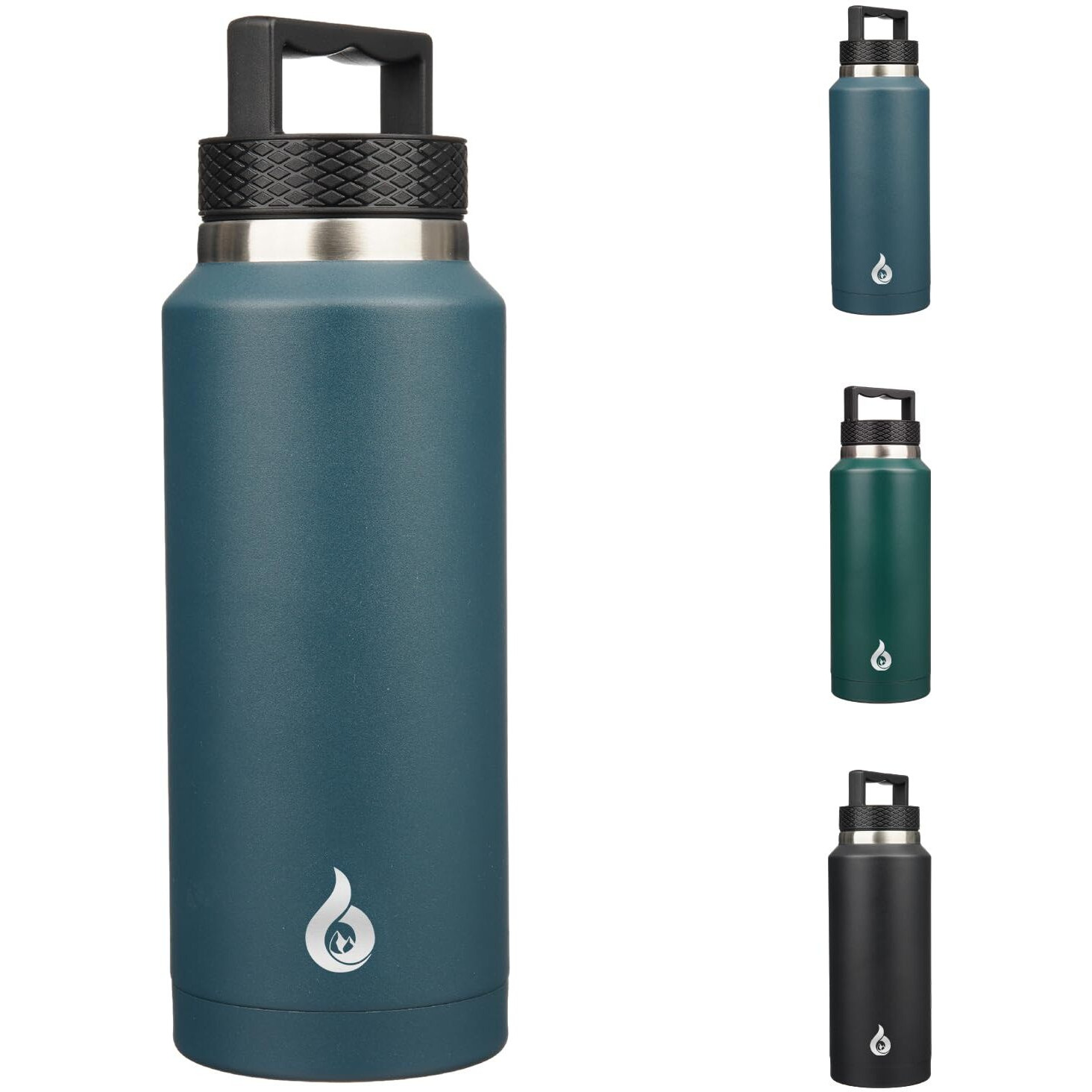 Bjpkpk Insulated Water Bottles, Dishwasher Safe 36Oz Water Bottle With Handle, Leakproof Bpa Free Water Jug, Stainless Steel Water Bottle For Sports, Navy Blue