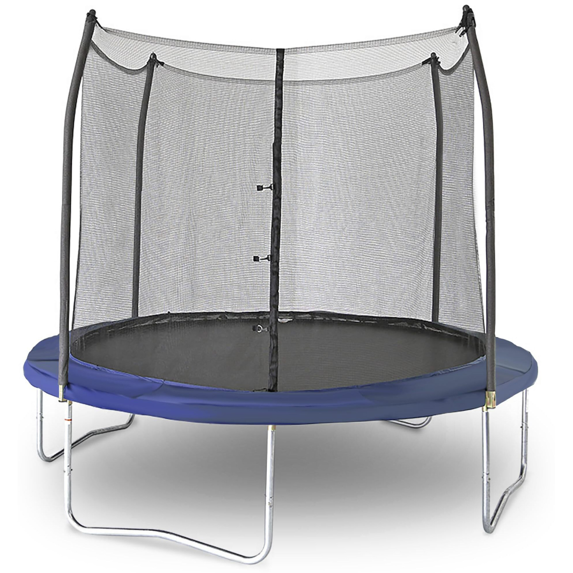 Skywalker Trampolines 10 Ft Round, Outdoor Trampoline For Kids With Enclosure Net Basketball Hoop, Spring Pad Cover, Astm Approval, 700 Lbs Weight Capacity