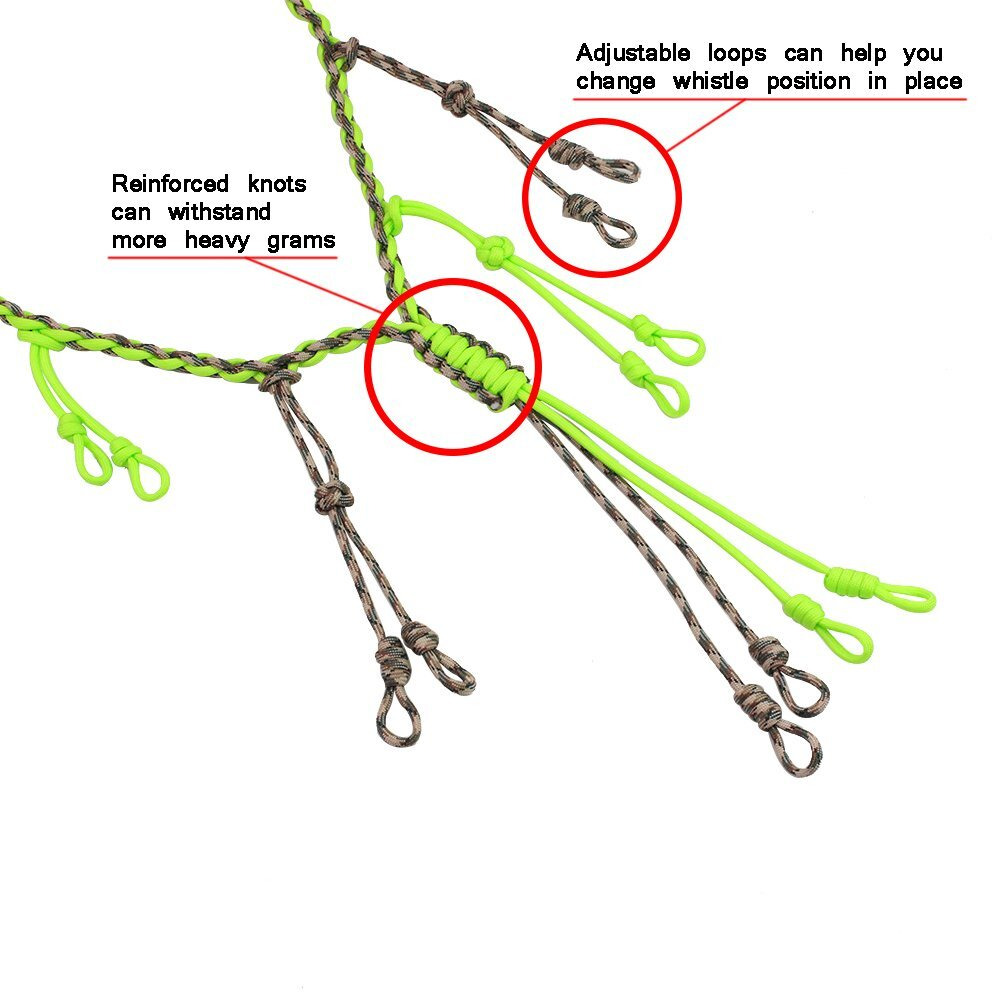 Pskook Duck Call Lanyard Paracord Hunting Goose Calls 12 Adjustable Loops Outdoor Predator Gear For Pheasant Waterfowl Hand Braided Necklace