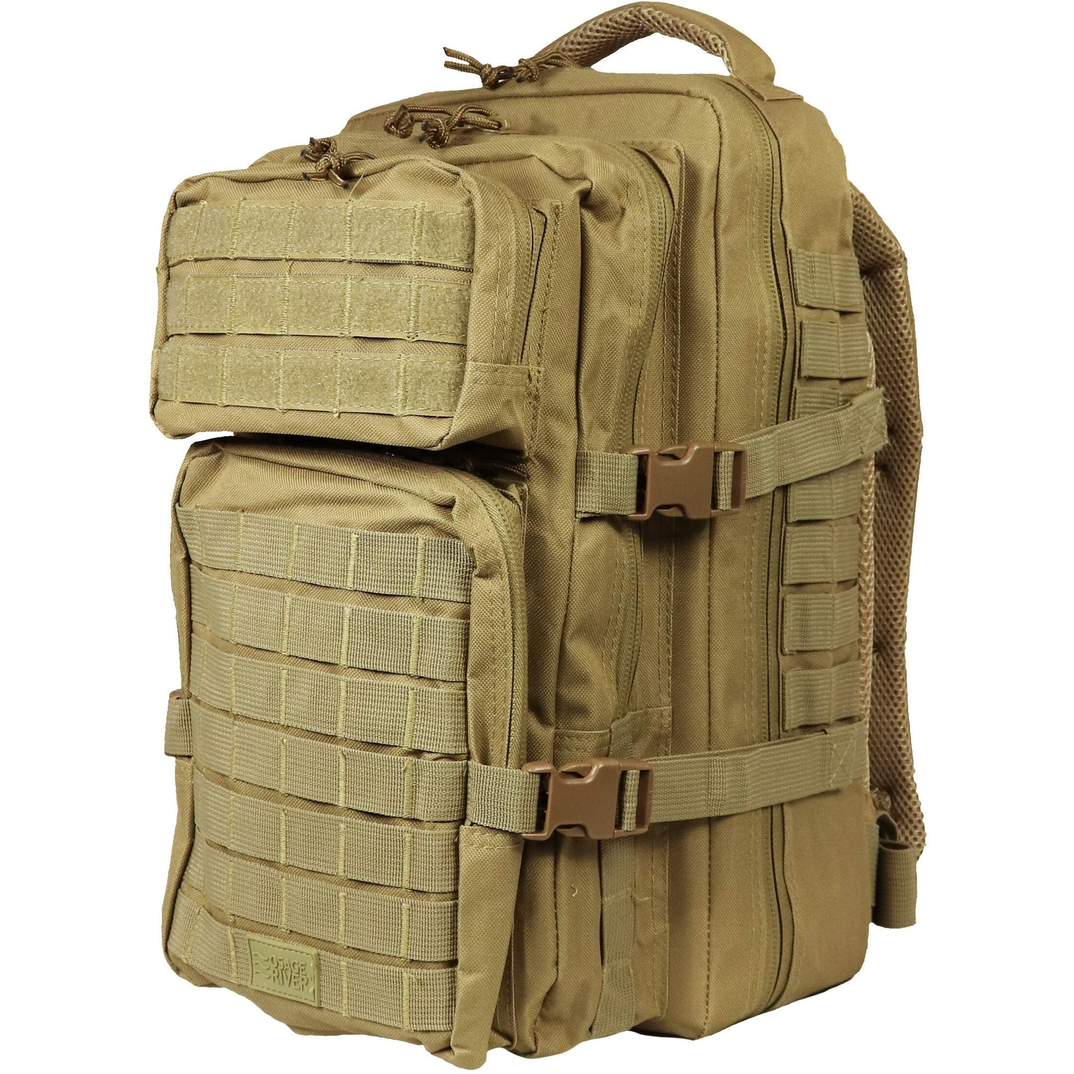 Osage River Fishing Tackle Backpack With Fishing Rod Holder, Large Fishing Tackle Bag For Tackle Trays, Tackle Box Backpack For Bass Fishing Camping Traveling Hunting, Khaki