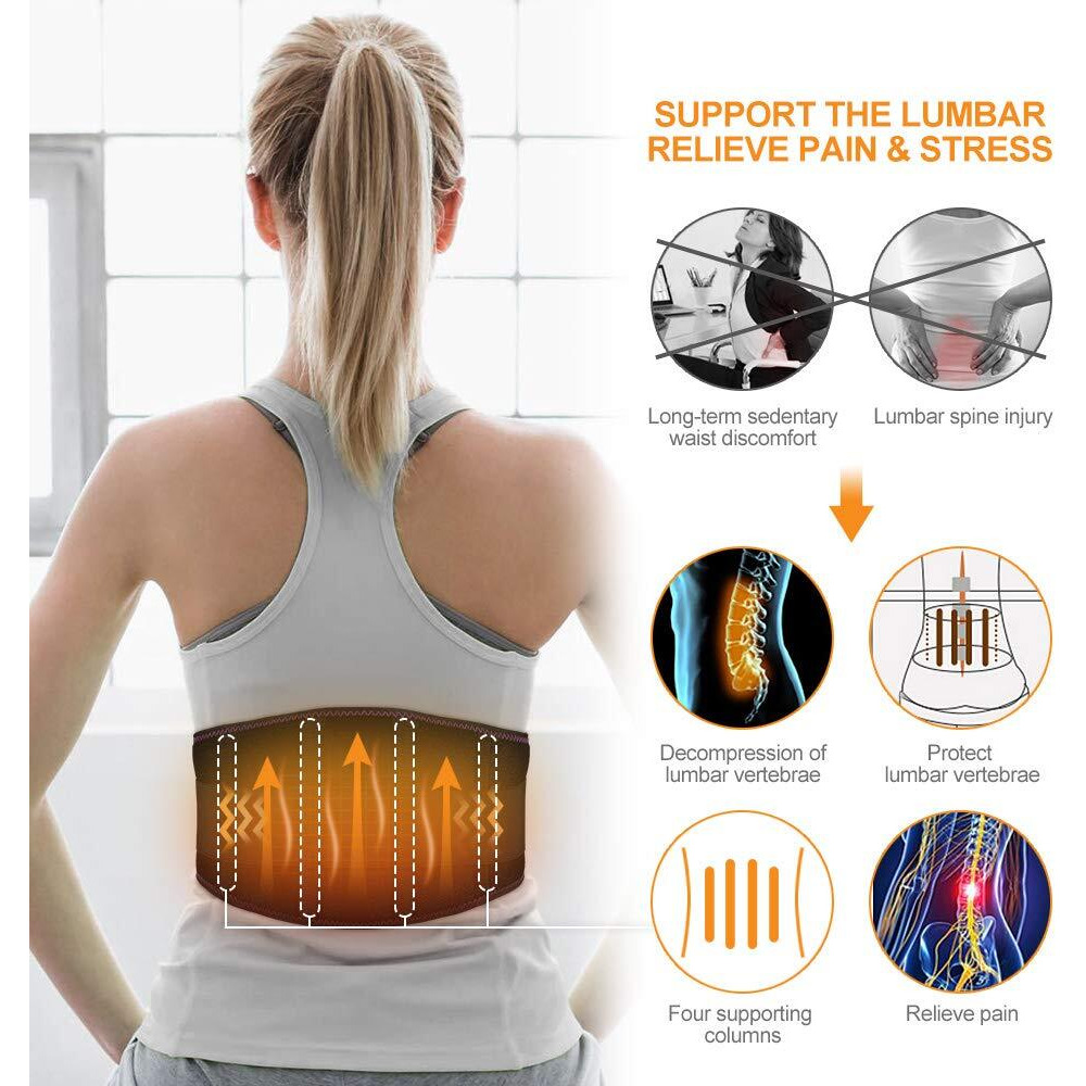 Heating Pad For Back Pain Relief - Cueheat Heating Pad Back Brace With Heat And Massage,Heat Belt For Back Pain Relief Belly Lumbar Spine Stomach Arthritis(52In)
