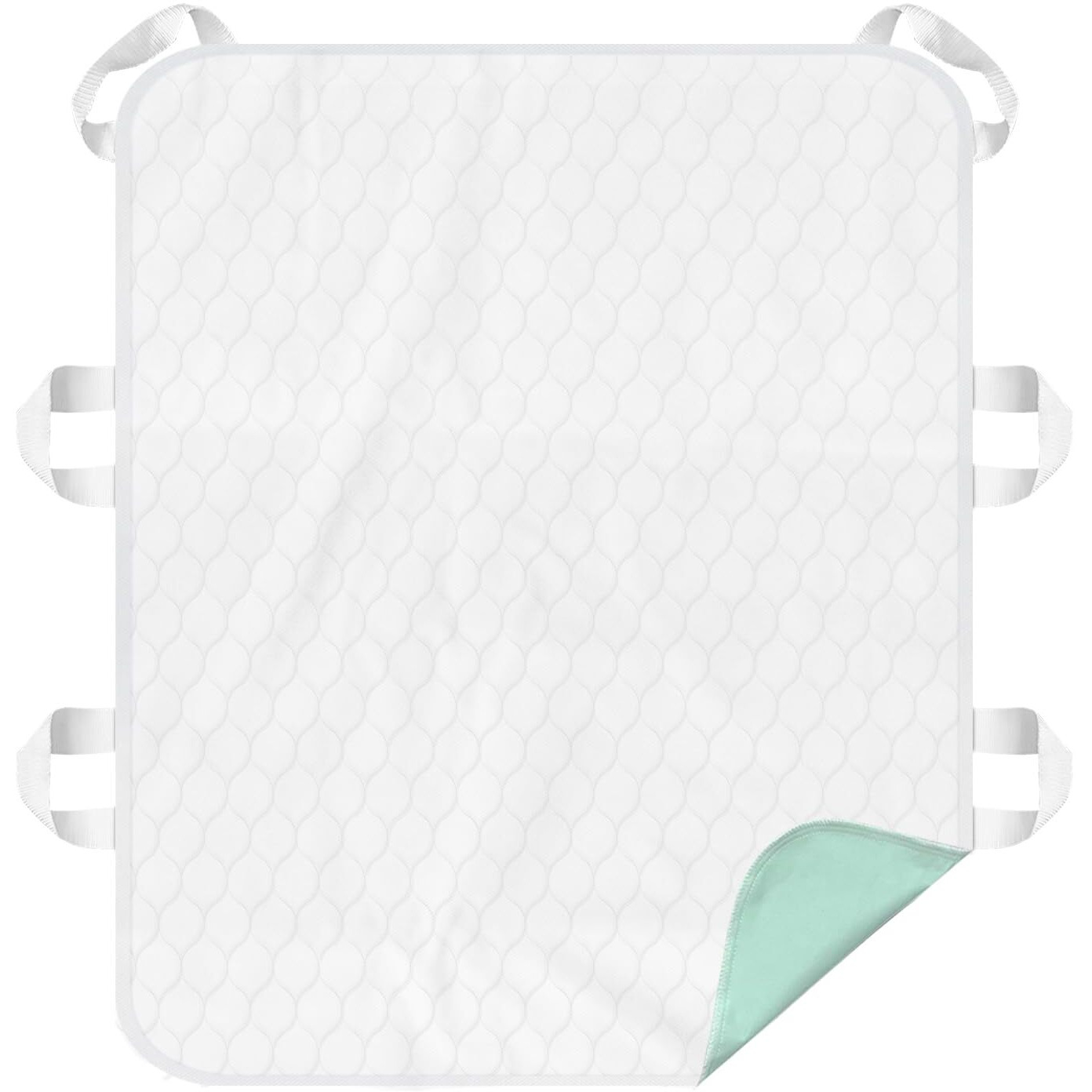 Mildplus Washable Bed Pads With 6 Sturdy Handles 3436 Extra Large Reusable Underpads 4-Layers Leakproof Chucks Pads Washable For Incontinence (Green,1 Pack)