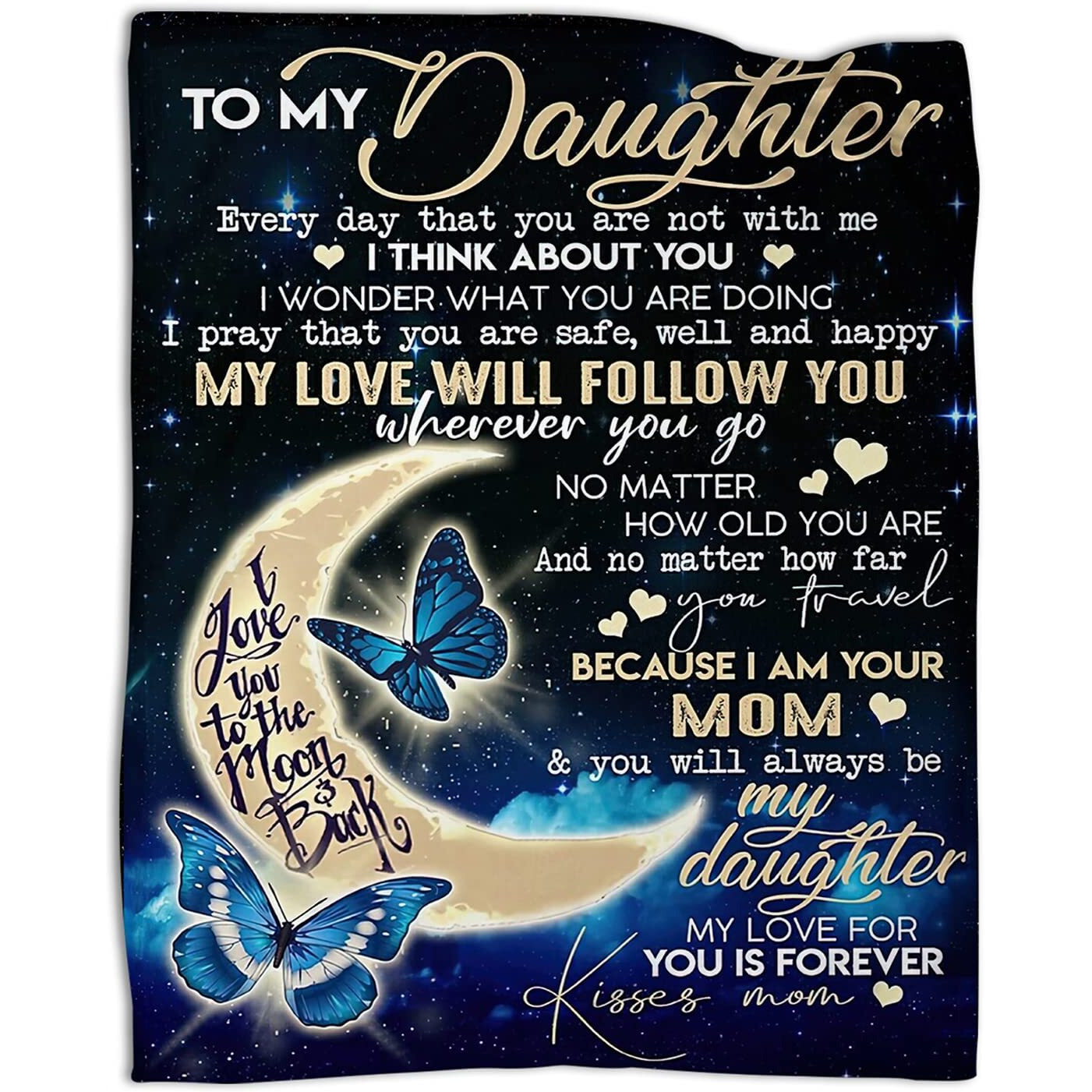 Daughter Gifts To My Daughter Blanket From Mom Ultra Soft Flannel Throw Blankets For Couch Bedroom Sofa Warm Birthday Gifts 50 X 60 In