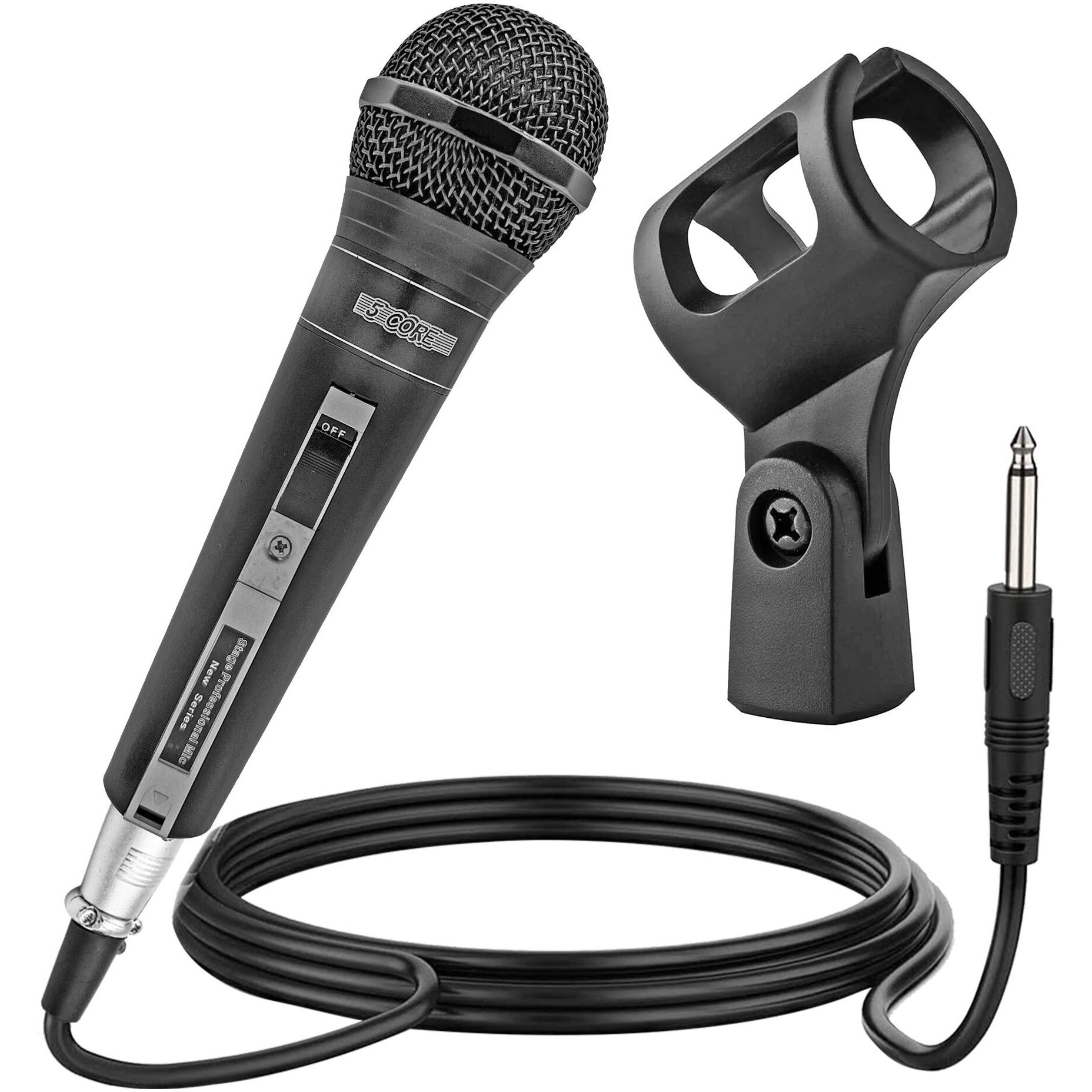 5 Core Premium Vocal Dynamic Cardioid Handheld Microphone Unidirectional Mic With 16Ft Detachable Xlr Cable To  Inch Audio Jack And Onoff Switch For Karaoke Singing Pm 757(D0102H71Jm6)