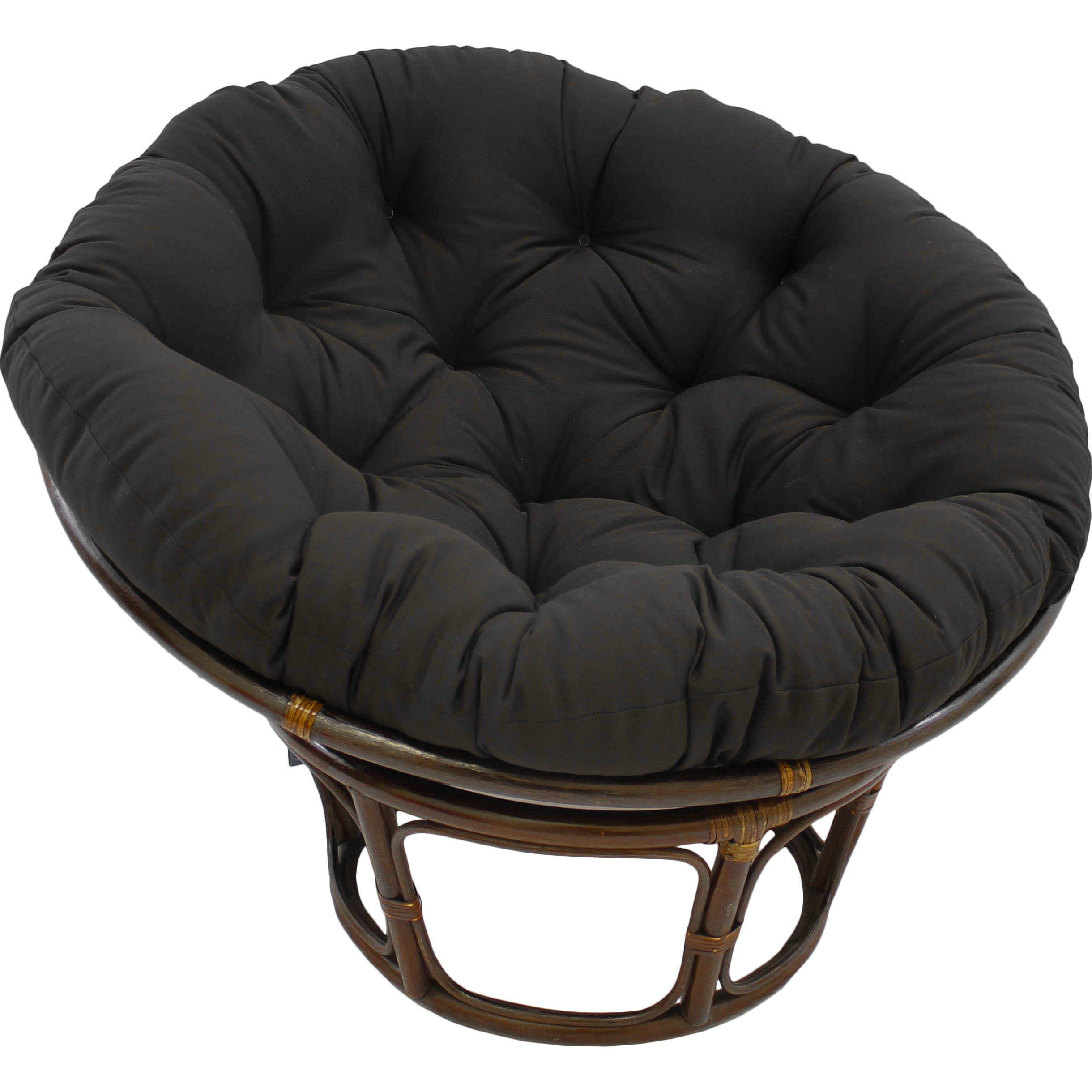 44-Inch Solid Twill Papasan Cushion (Fits 42-Inch Papasan Frame) - Black