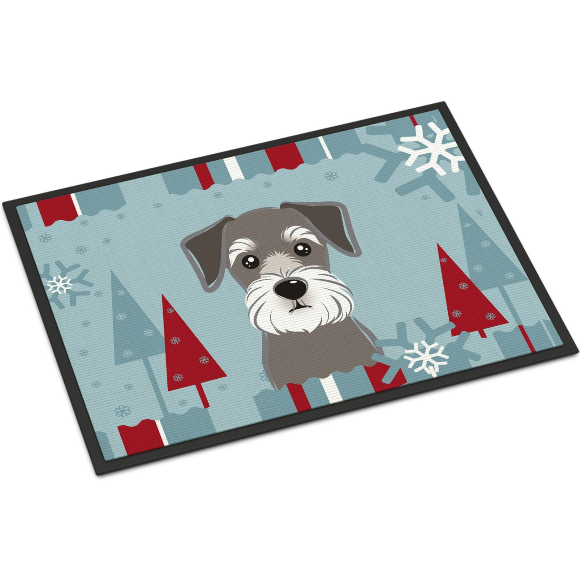 "&quotCaroline's Treasures Winter Holiday Schnauzer Indoor Or Outdoor Mat, 18 By 27"""", Multicolor""