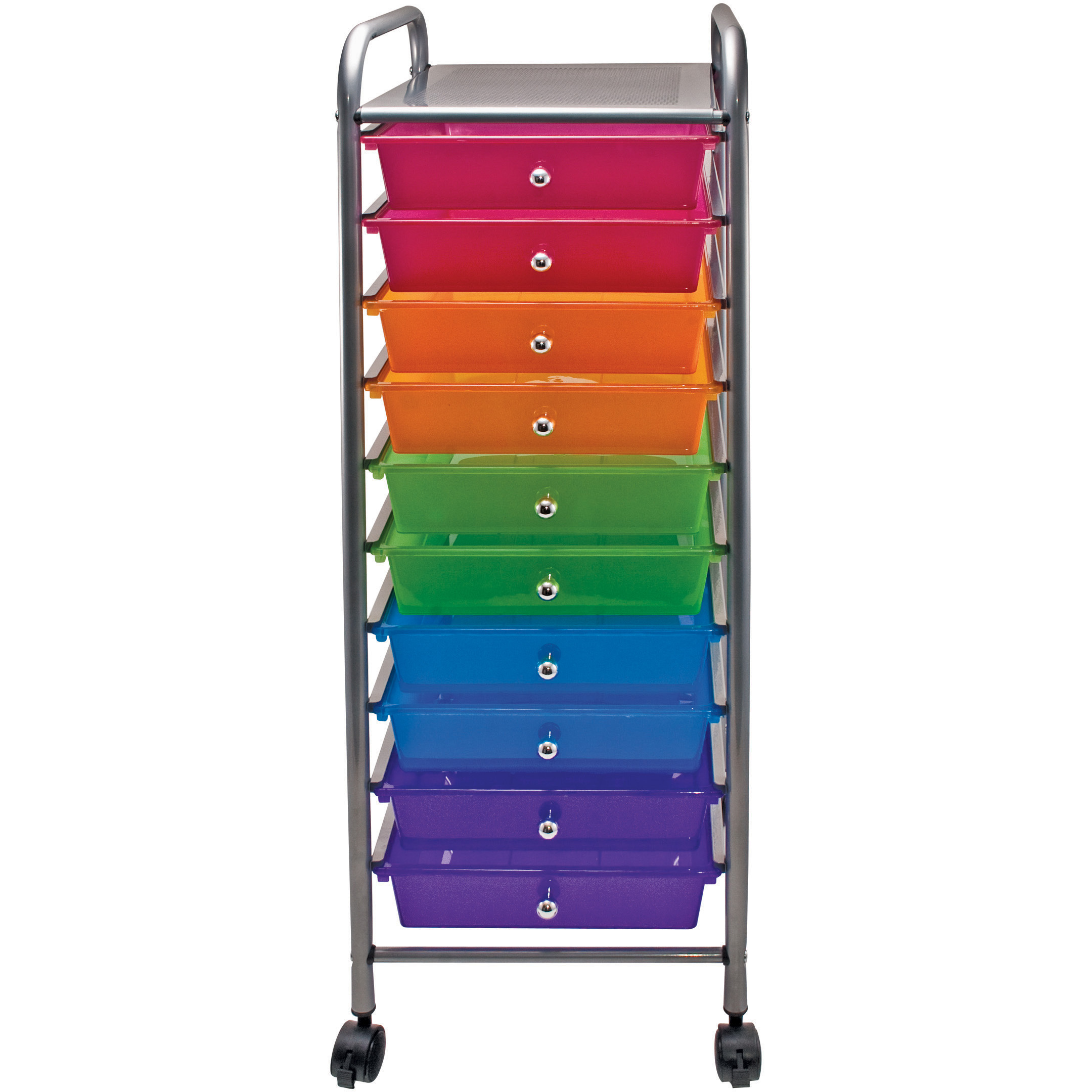 10 Drawer Organizer, Multi-Colored Drawers