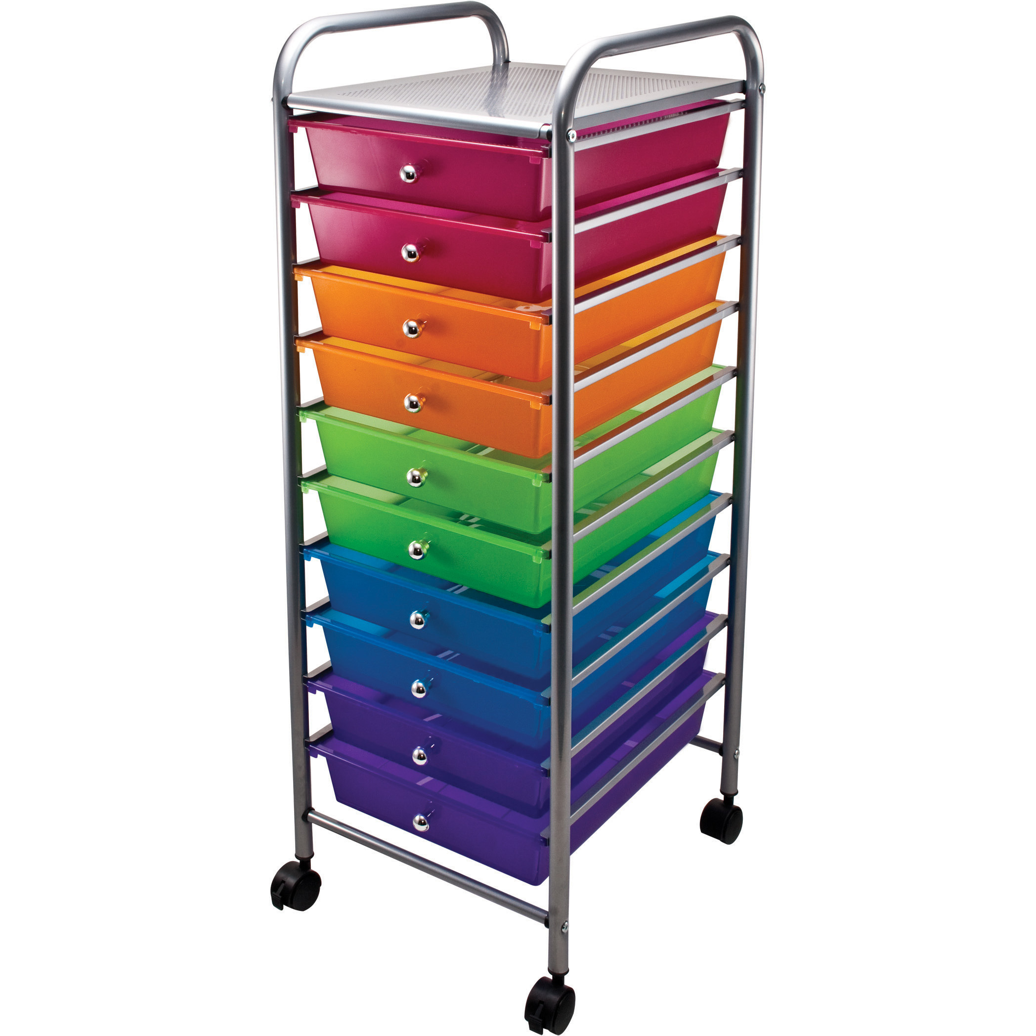 10 Drawer Organizer, Multi-Colored Drawers
