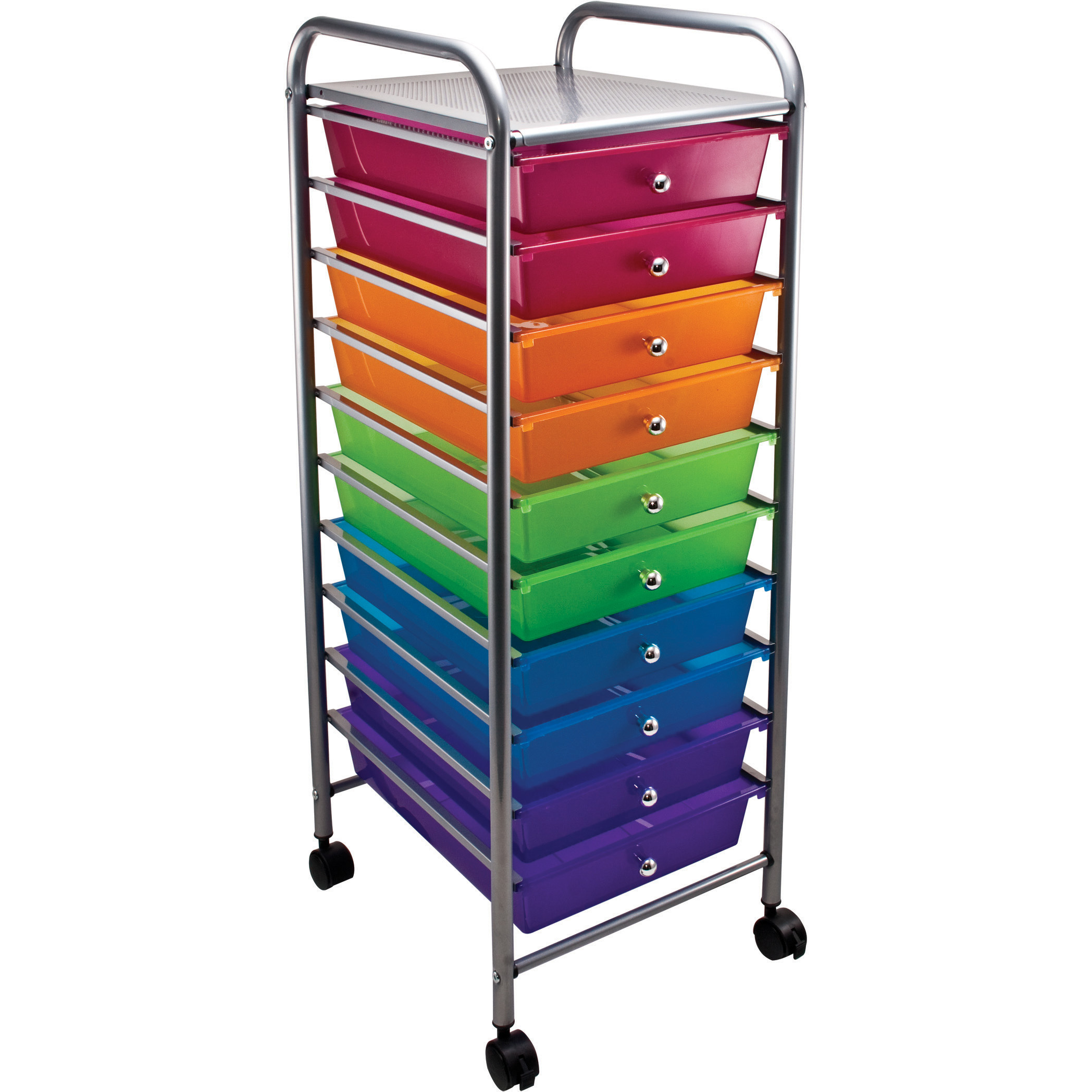 10 Drawer Organizer, Multi-Colored Drawers