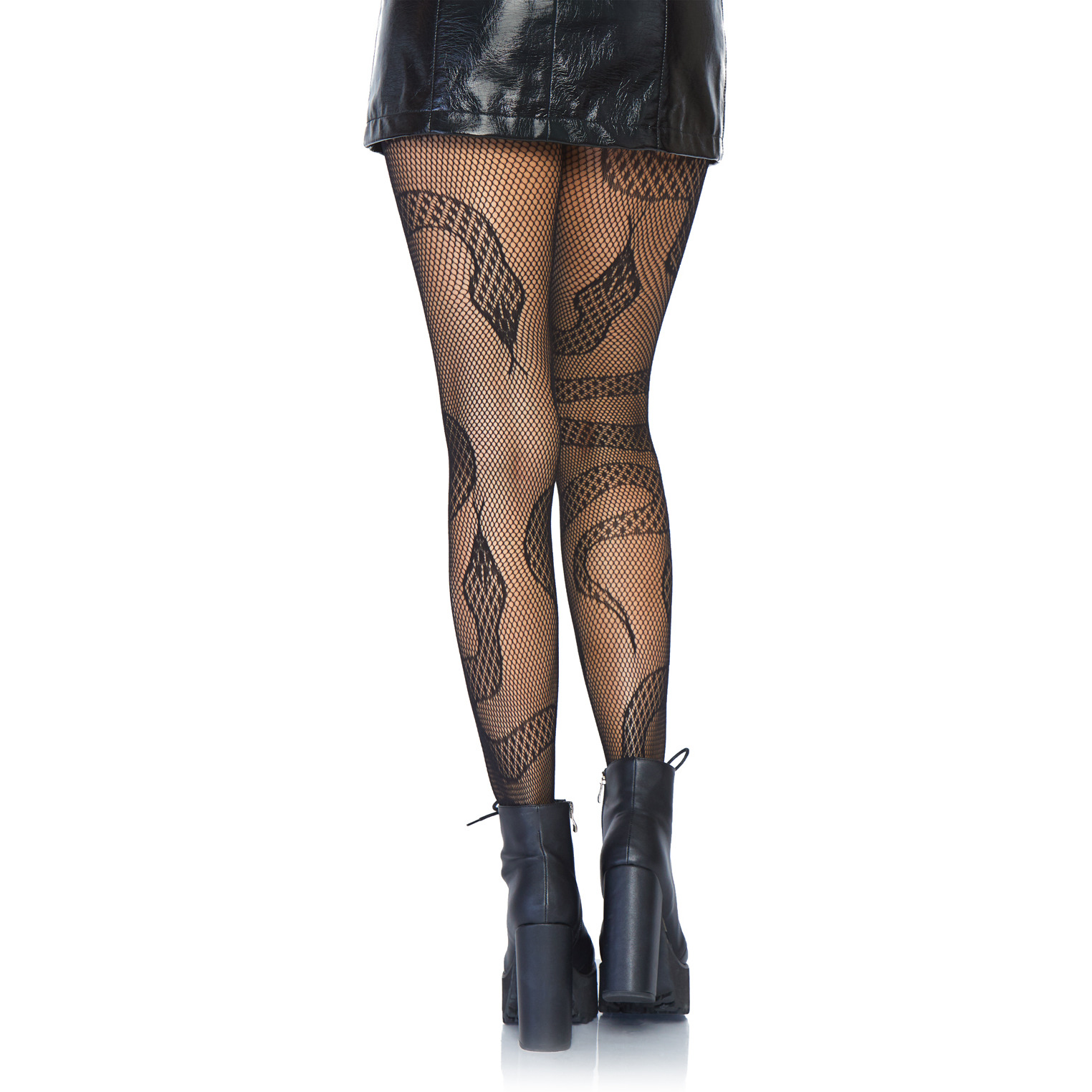 Leg Avenue Snake Net Tights. Black Color