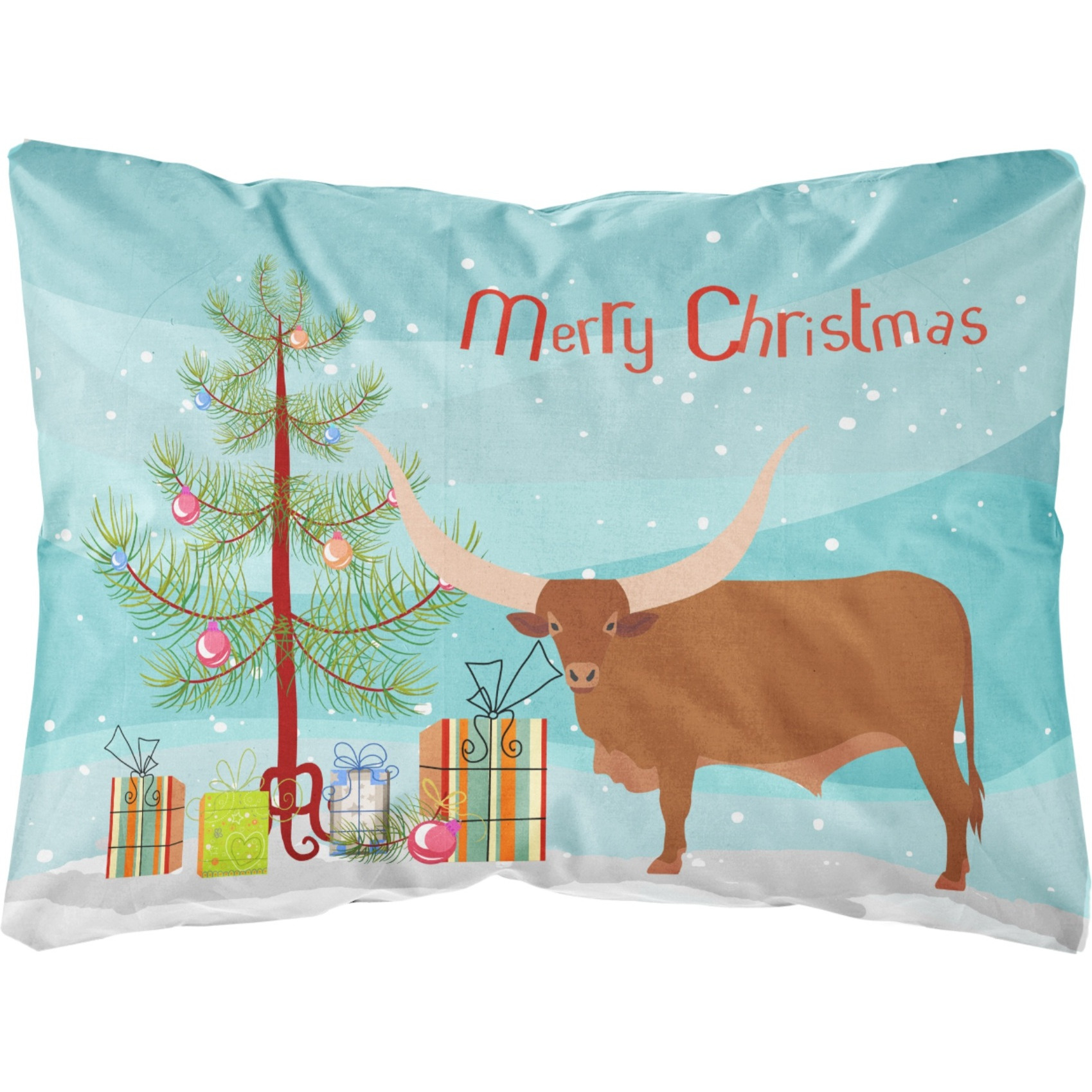 Caroline's Treasures Bb9190Pw1216 Ankole-Watusu Cow Christmas Outdoor Canvas Pillow