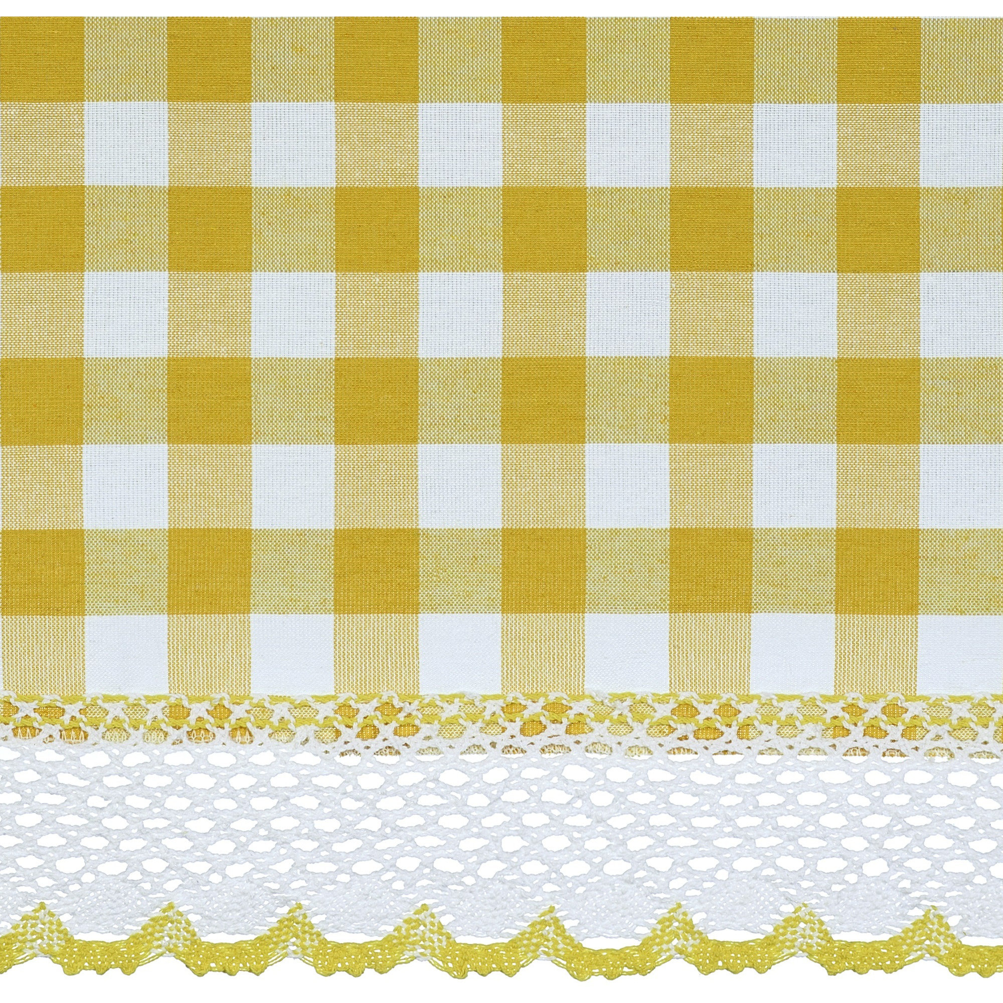 Ergode Buffalo Check Window Curtain Tier Pair - 58X24 - Yellow