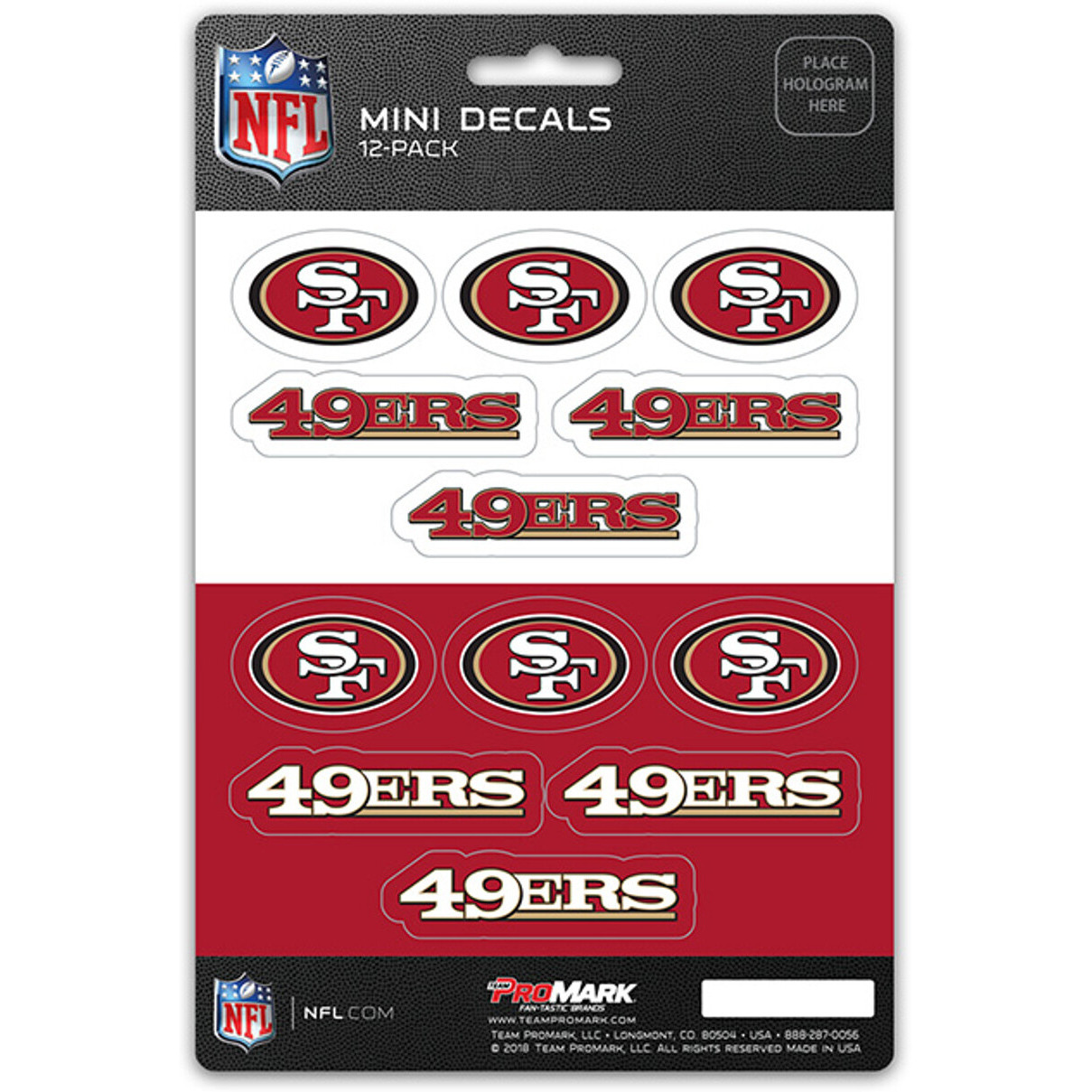 San Francisco 49Ers Decal Set Mini 12 Pack