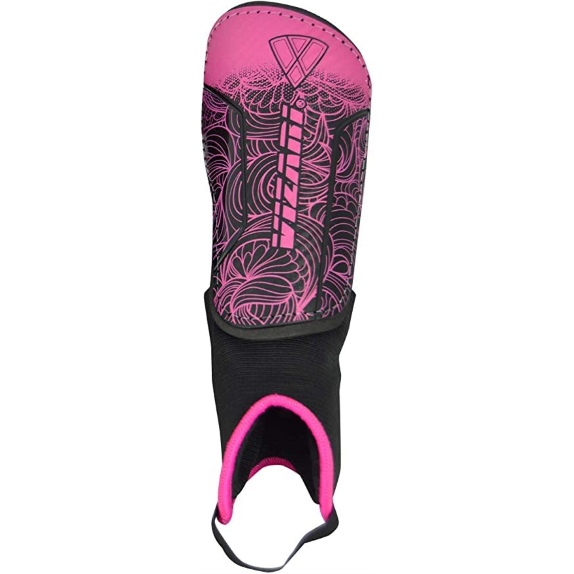 Vizari Cali Soccer Shinguard With Ankle Protection For Boys And Girls (Pink/Black, Medium)