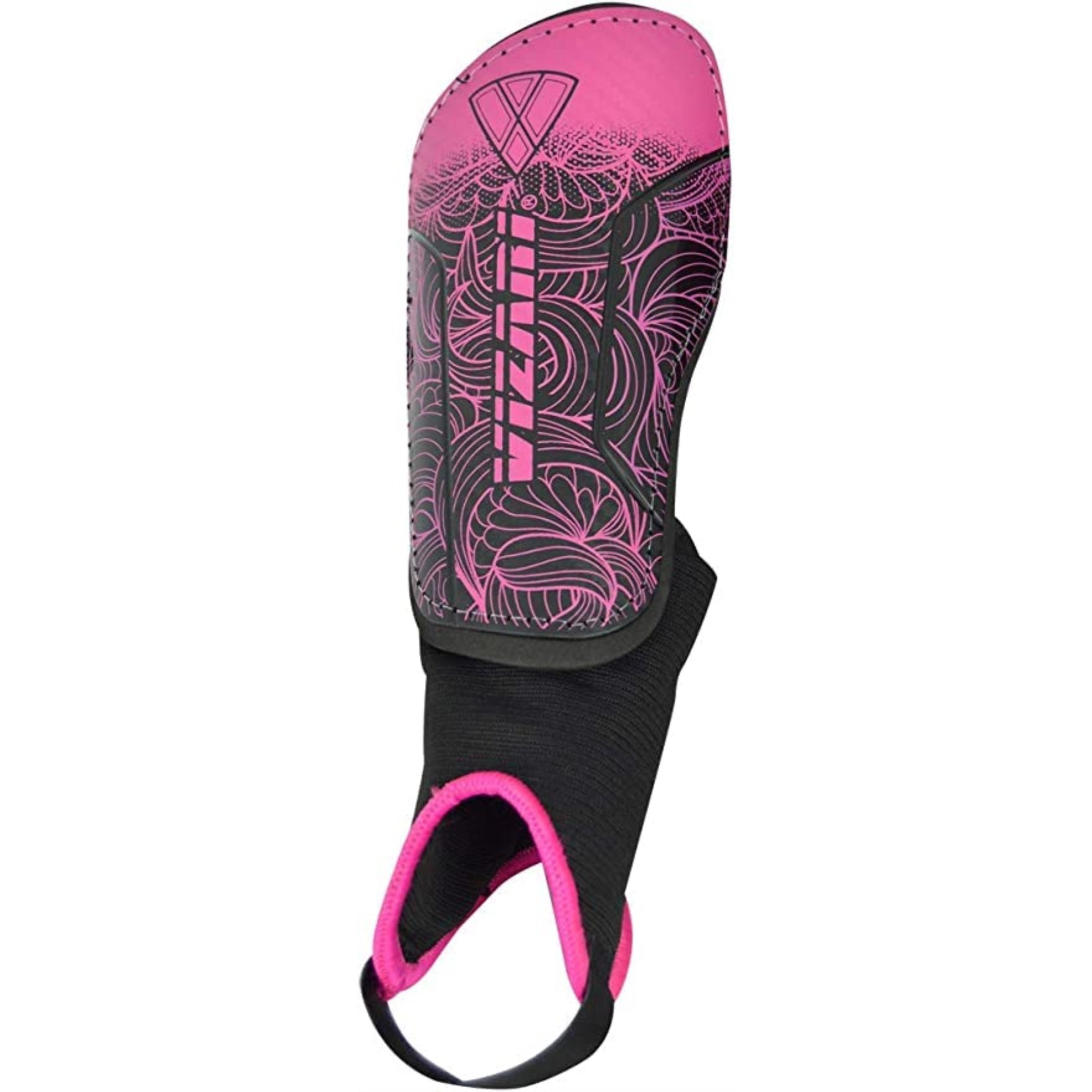 Vizari Cali Soccer Shinguard With Ankle Protection For Boys And Girls (Pink/Black, Medium)