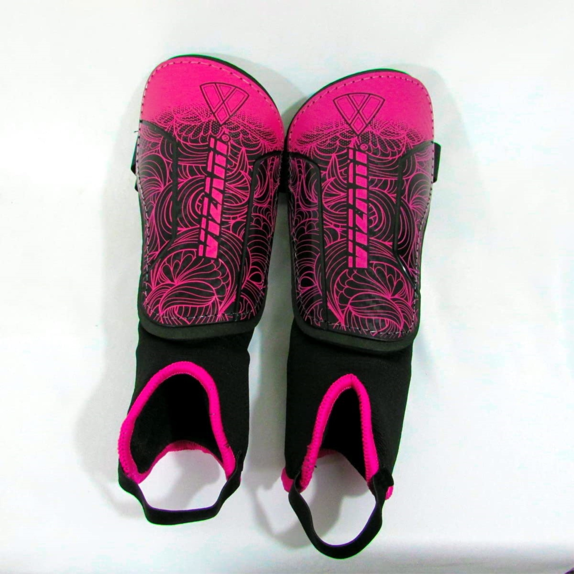 Vizari Cali Soccer Shinguard With Ankle Protection For Boys And Girls (Pink/Black, Medium)