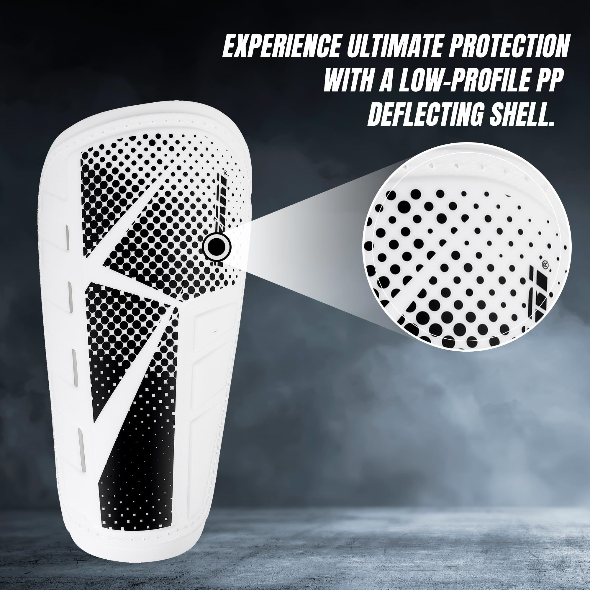 Vizari 'Vector' Slip-In Soccer Shinguards (White, Size L)
